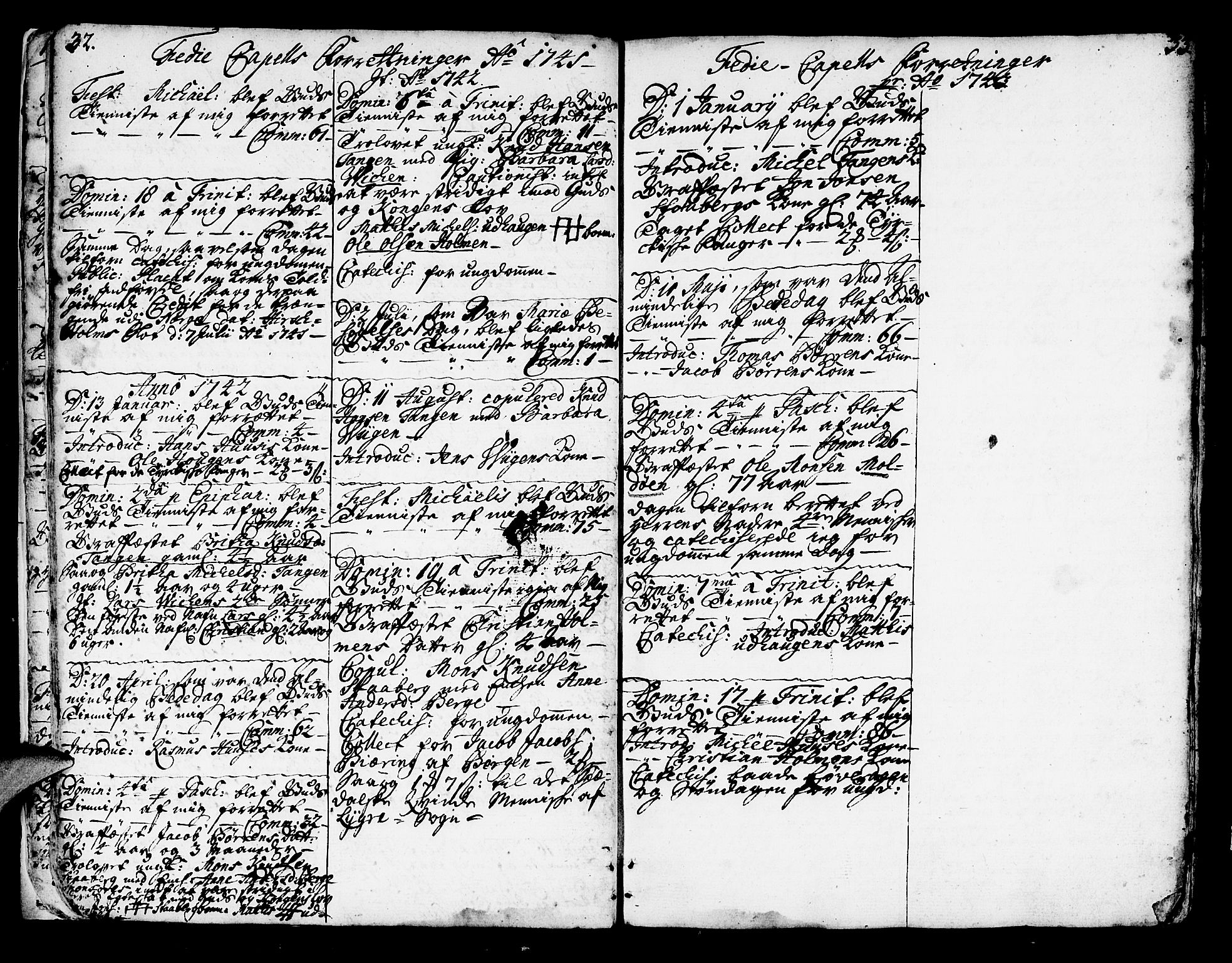 Lindås Sokneprestembete, SAB/A-76701/H/Haa: Ministerialbok nr. A 2, 1740-1748, s. 32-33