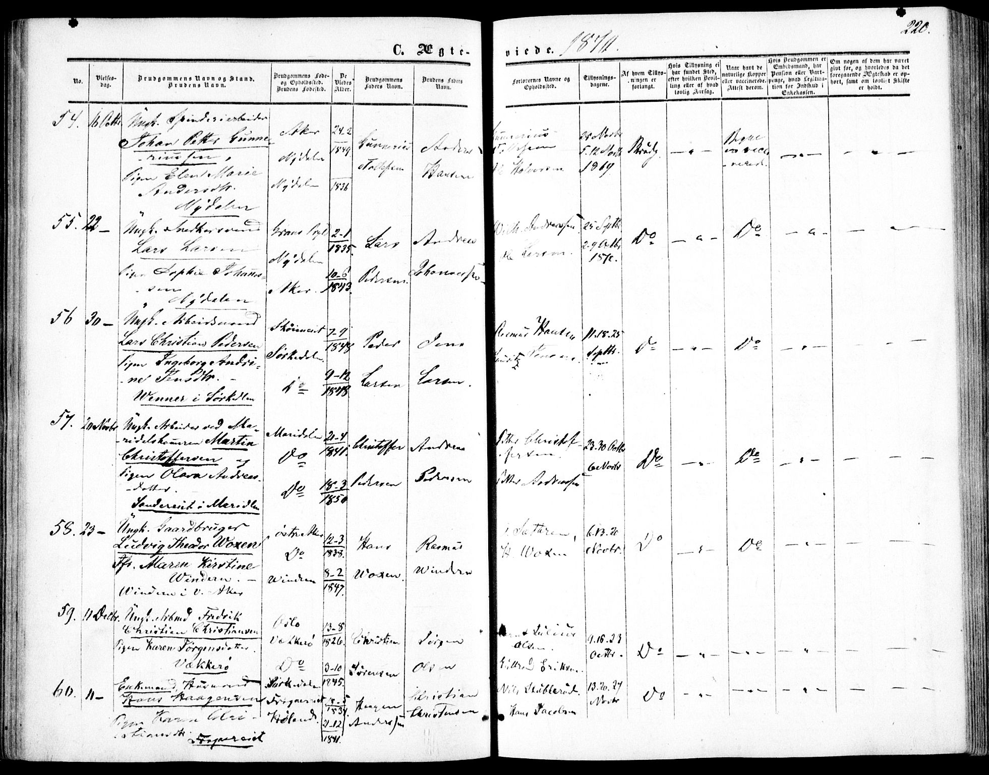 Vestre Aker prestekontor Kirkebøker, AV/SAO-A-10025/F/Fa/L0002: Ministerialbok nr. 2, 1855-1877, s. 220