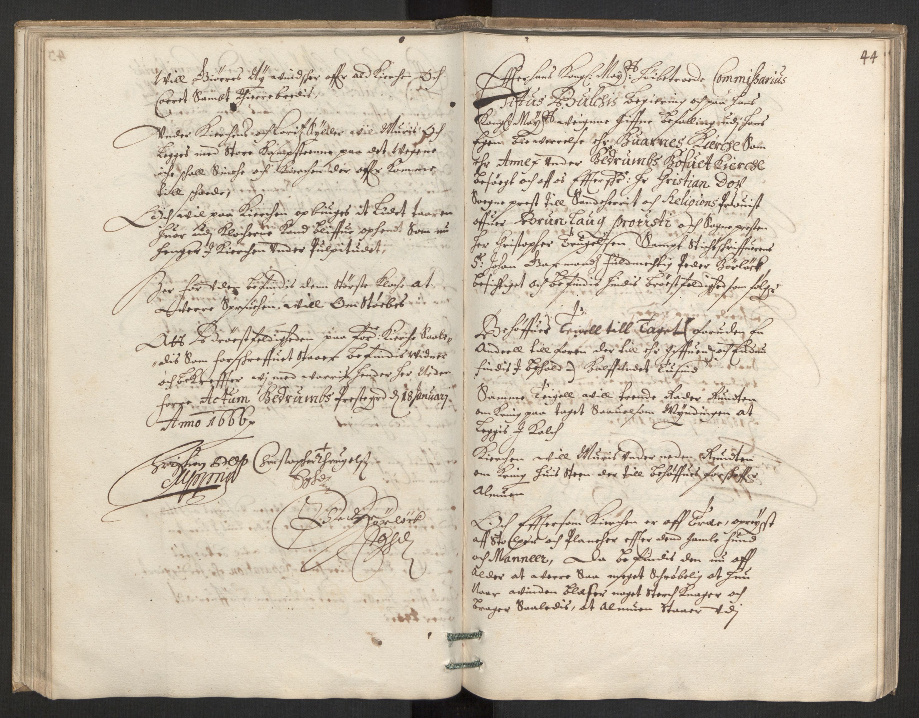 Rentekammeret inntil 1814, Reviderte regnskaper, Kirkeregnskap, AV/RA-EA-4067/Ra/L0027/0002: Kirkeregnskap / Besiktigelser over kirkene i Tønsberg len og Brunla len, 1666, s. 43b-44a