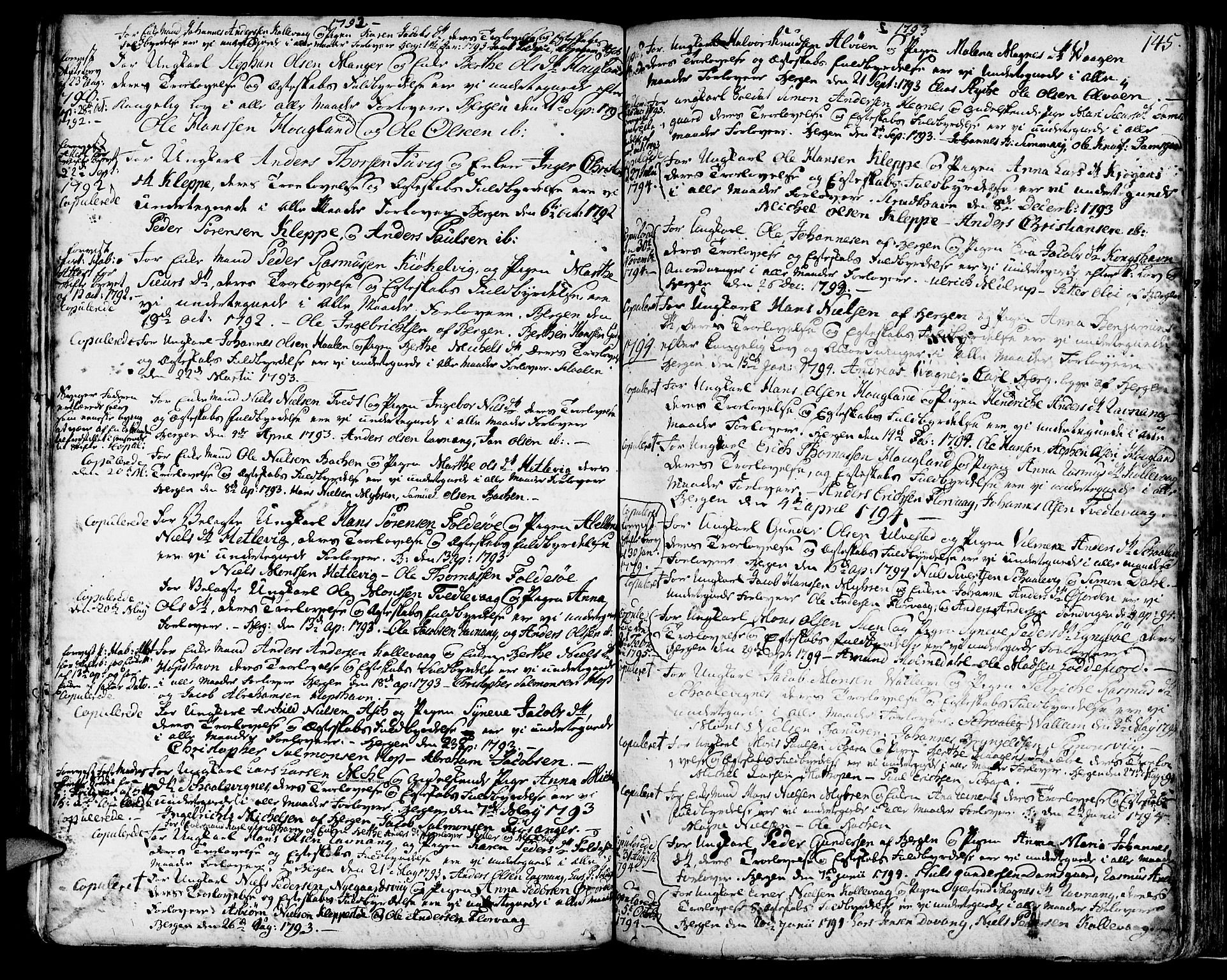 Askøy Sokneprestembete, AV/SAB-A-74101/H/Ha/Haa/Haaa/L0001: Ministerialbok nr. A 1, 1742-1818, s. 145