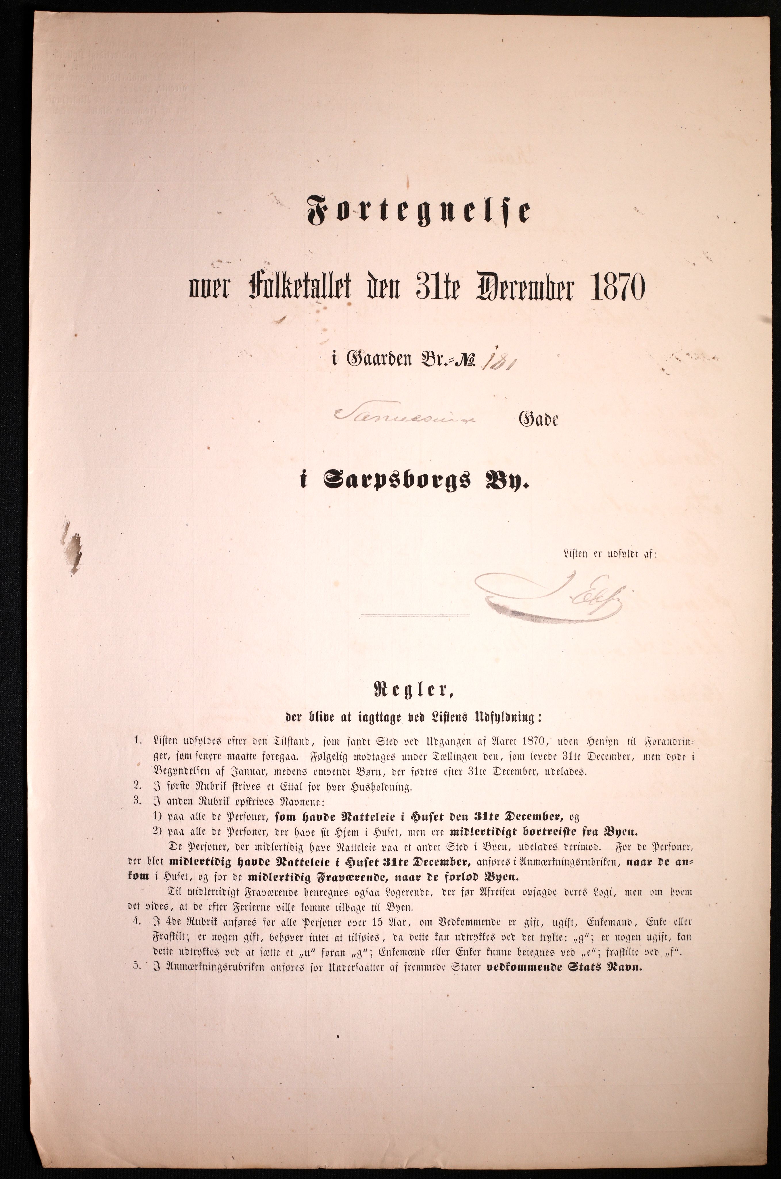 RA, Folketelling 1870 for 0102 Sarpsborg kjøpstad, 1870, s. 533
