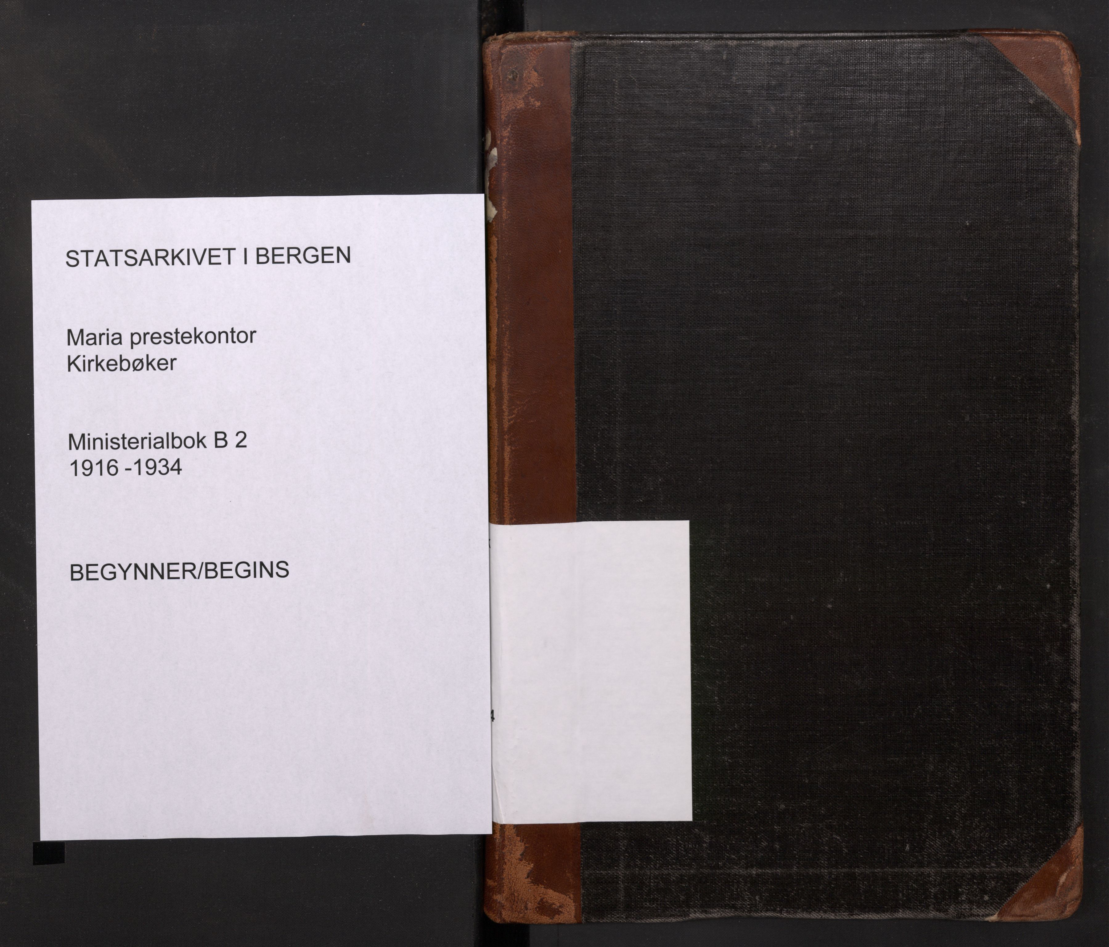 Mariakirken Sokneprestembete, AV/SAB-A-76901/H/Haa/L0011: Ministerialbok nr. B 2, 1916-1934