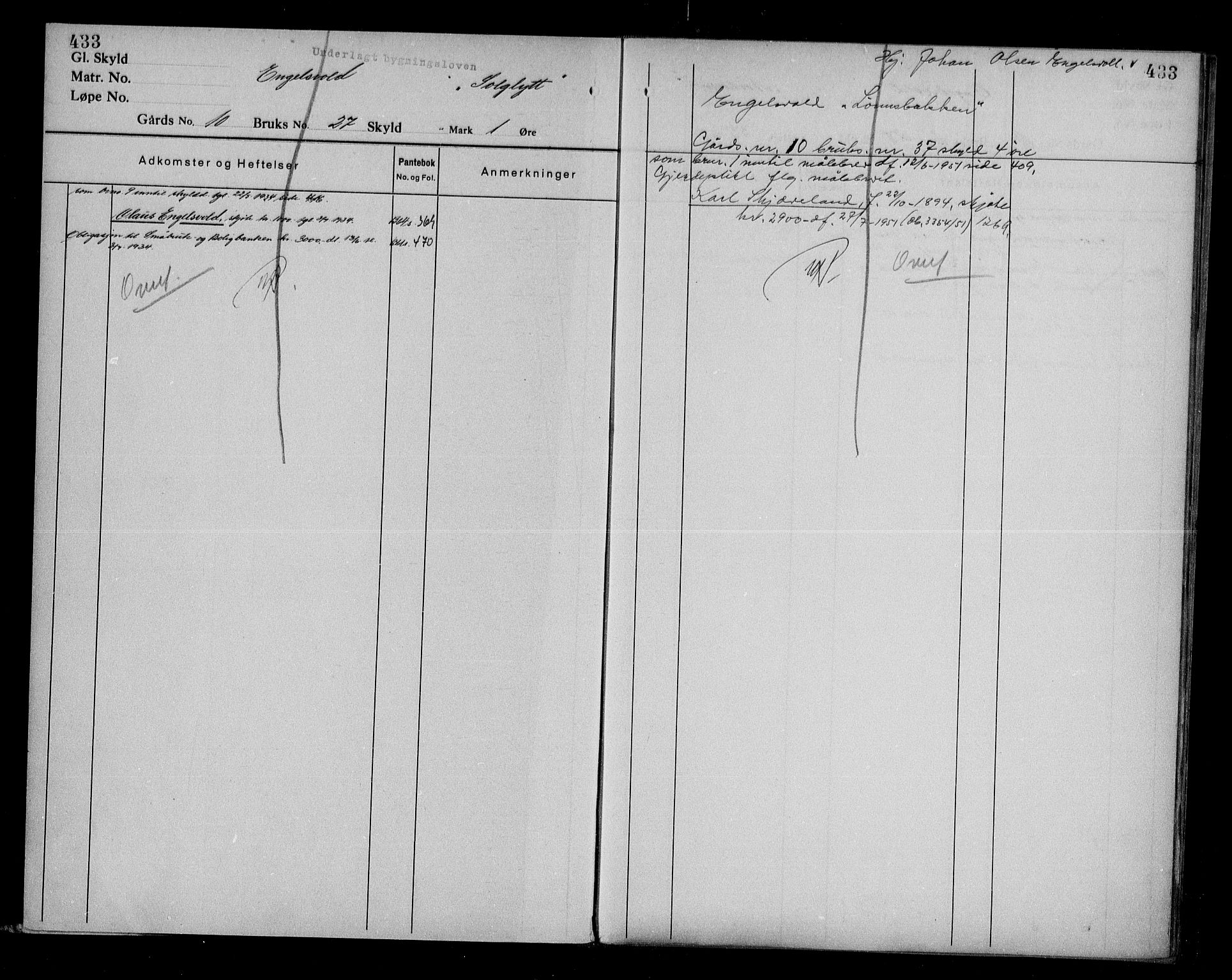 Jæren sorenskriveri, AV/SAST-A-100310/01/4/41/41ABG/L0003: Panteregister nr. 41 ABG3, 1932, s. 433