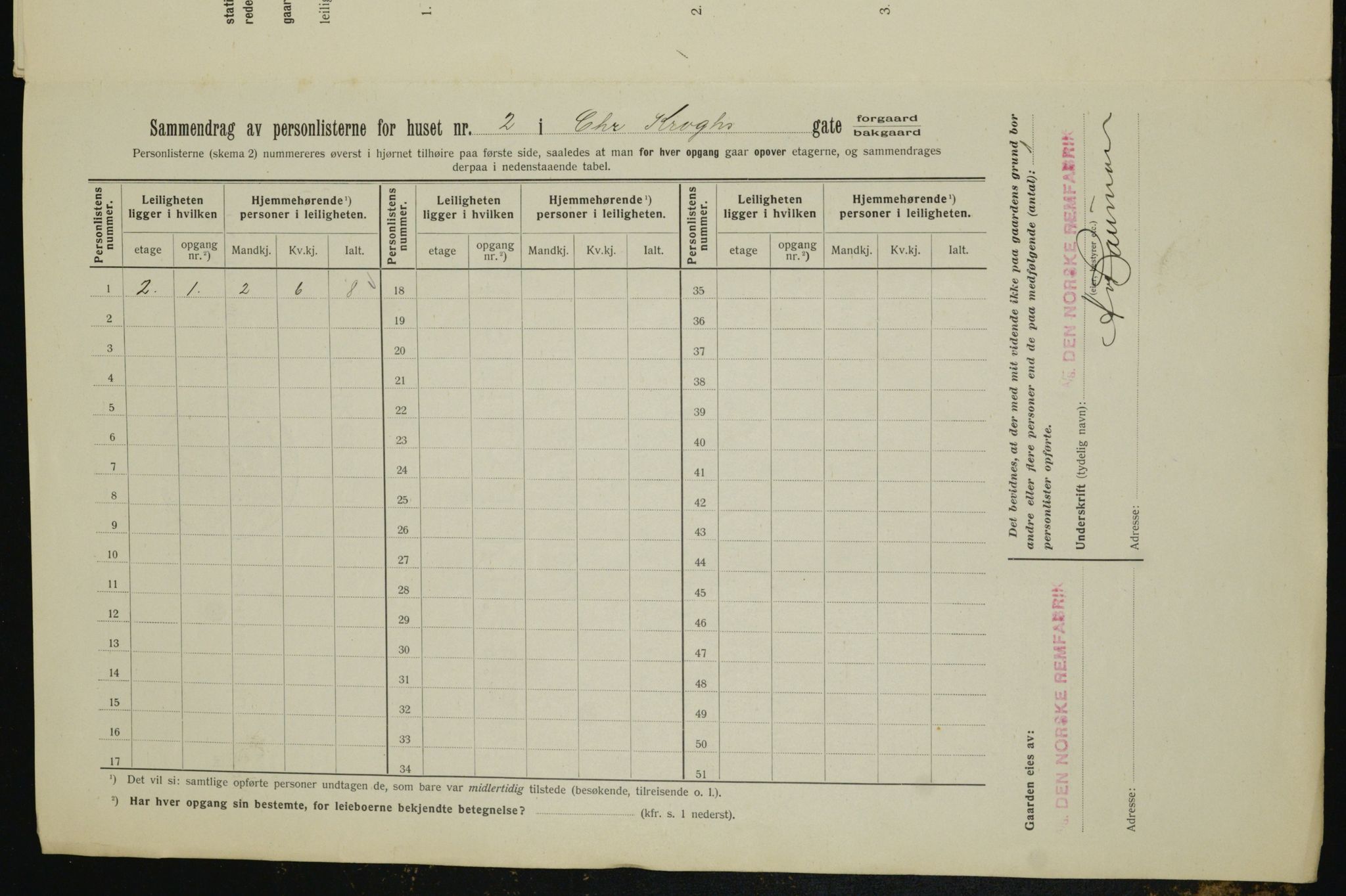 OBA, Kommunal folketelling 1.2.1912 for Kristiania, 1912, s. 11649