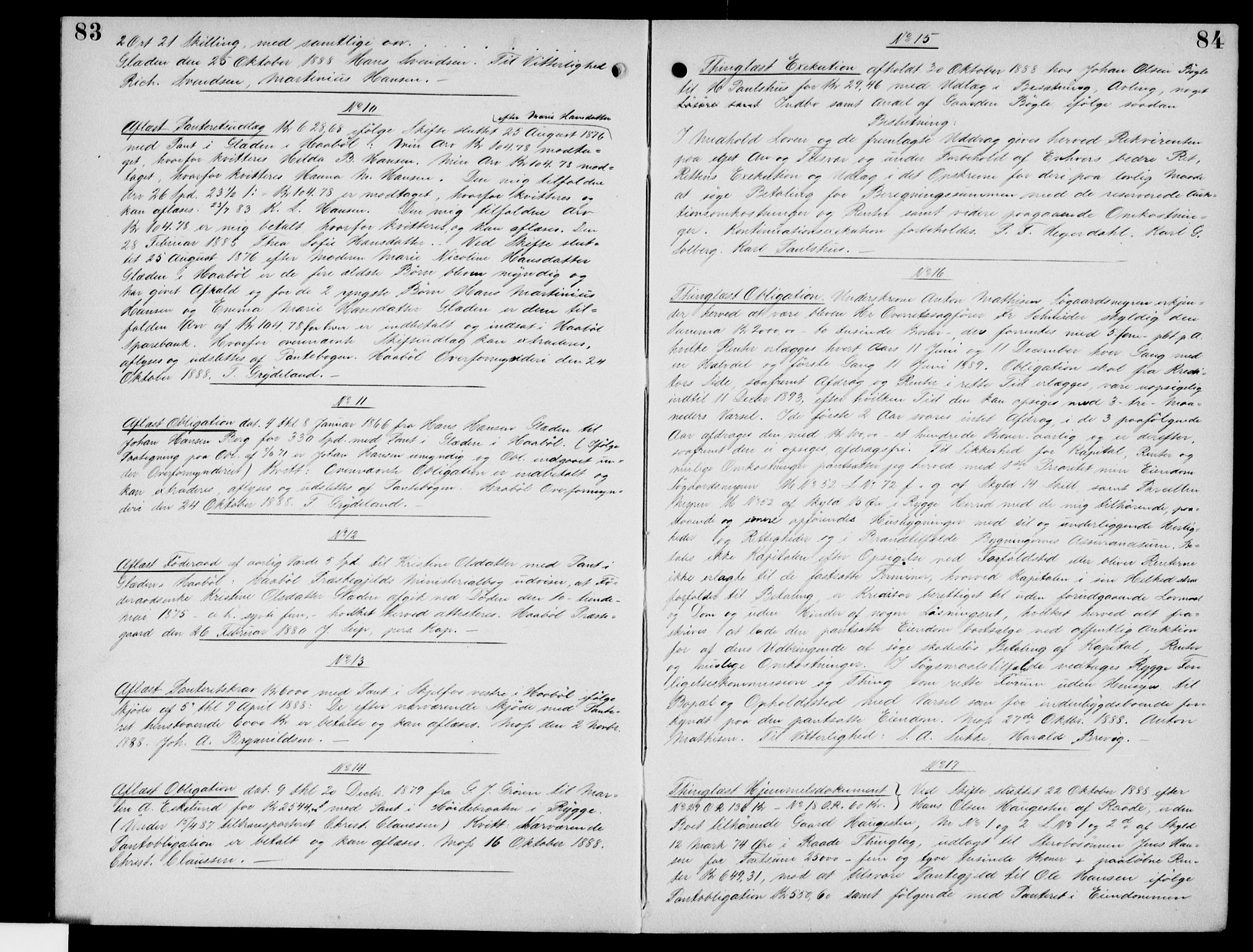 Moss sorenskriveri, SAO/A-10168: Pantebok nr. 17, 1888-1893, s. 84