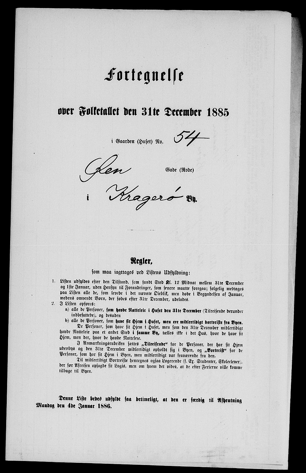 SAKO, Folketelling 1885 for 0801 Kragerø kjøpstad, 1885, s. 564