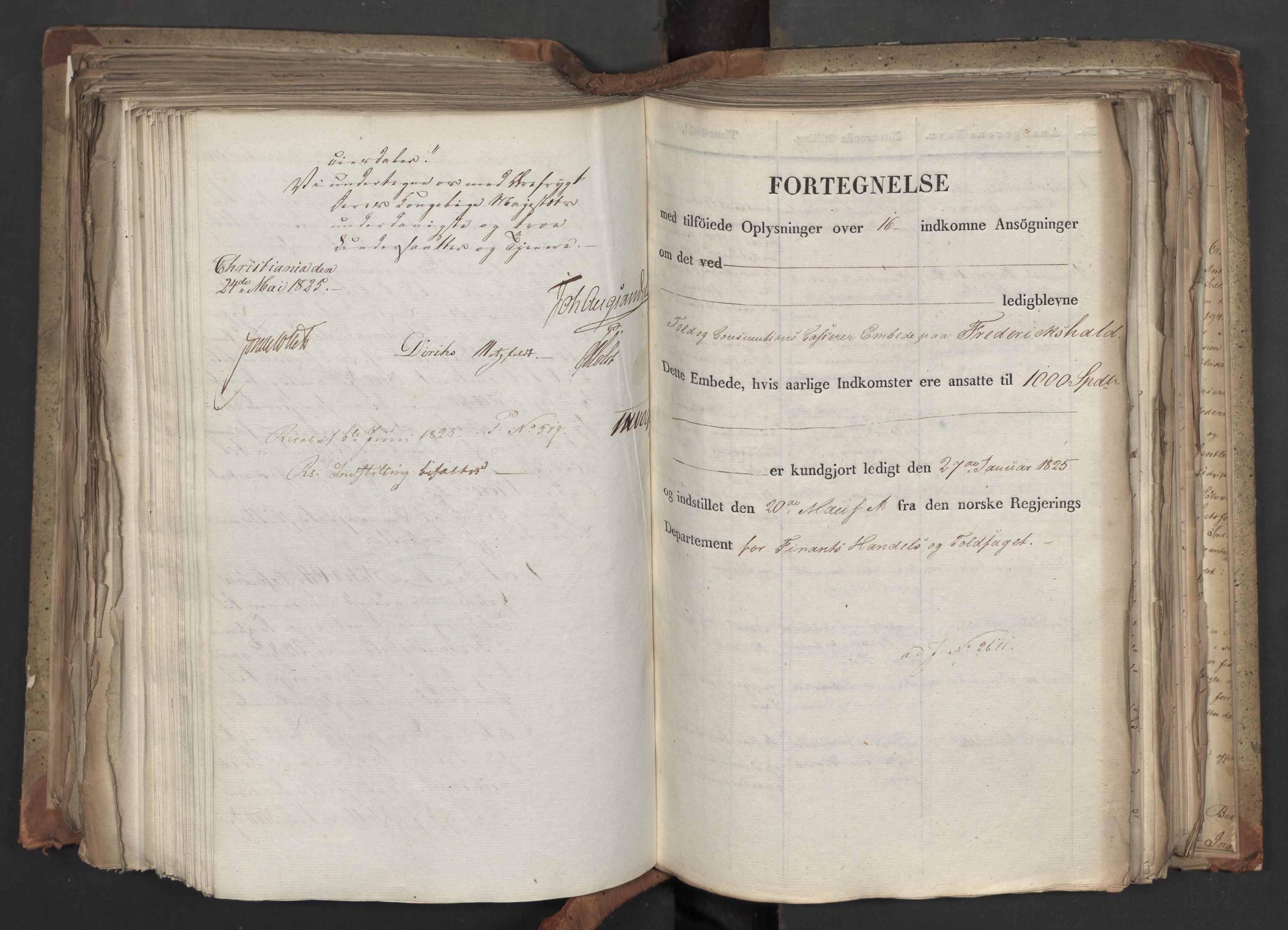 Statsrådsavdelingen i Stockholm, RA/S-1003/D/Da/L0042: Regjeringsinnstillinger nr. 2467-2705, 1825, s. 414