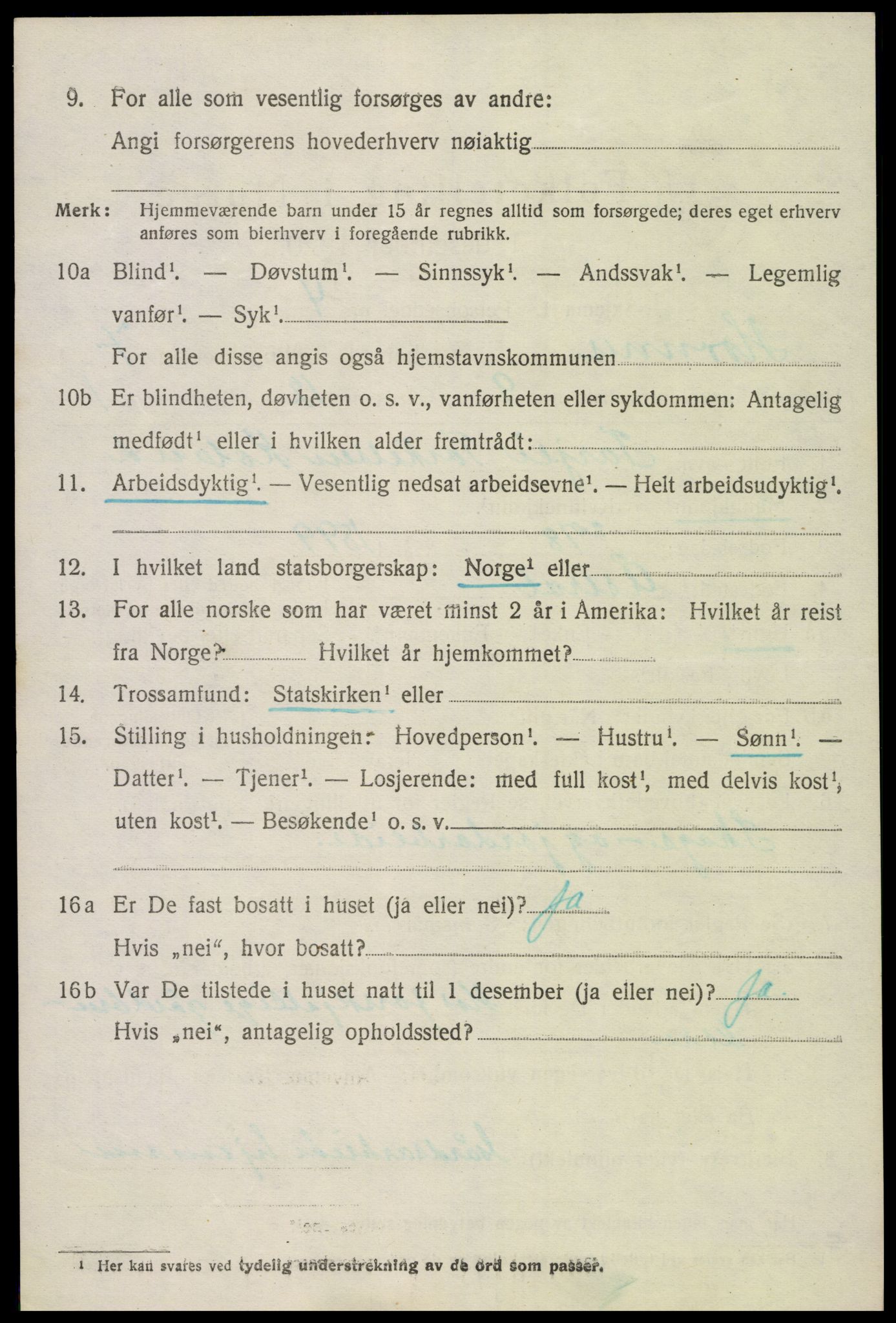 SAK, Folketelling 1920 for 0936 Hornnes herred, 1920, s. 1754