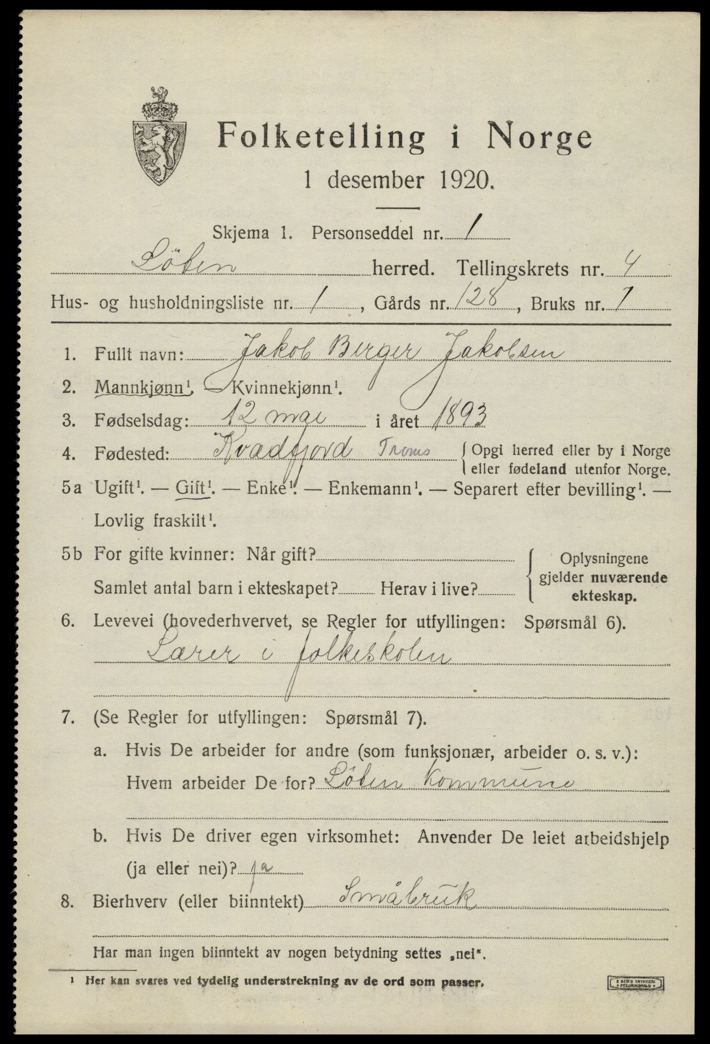 SAH, Folketelling 1920 for 0415 Løten herred, 1920, s. 8449