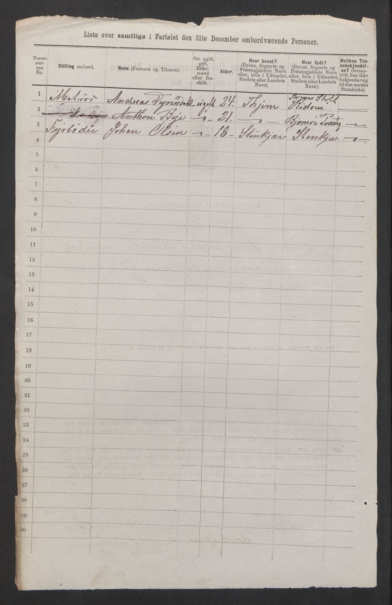 RA, Folketelling 1875, skipslister: Skip i innenrikske havner, hjemmehørende i 1) landdistrikter, 2) forskjellige steder, 3) utlandet, 1875, s. 353