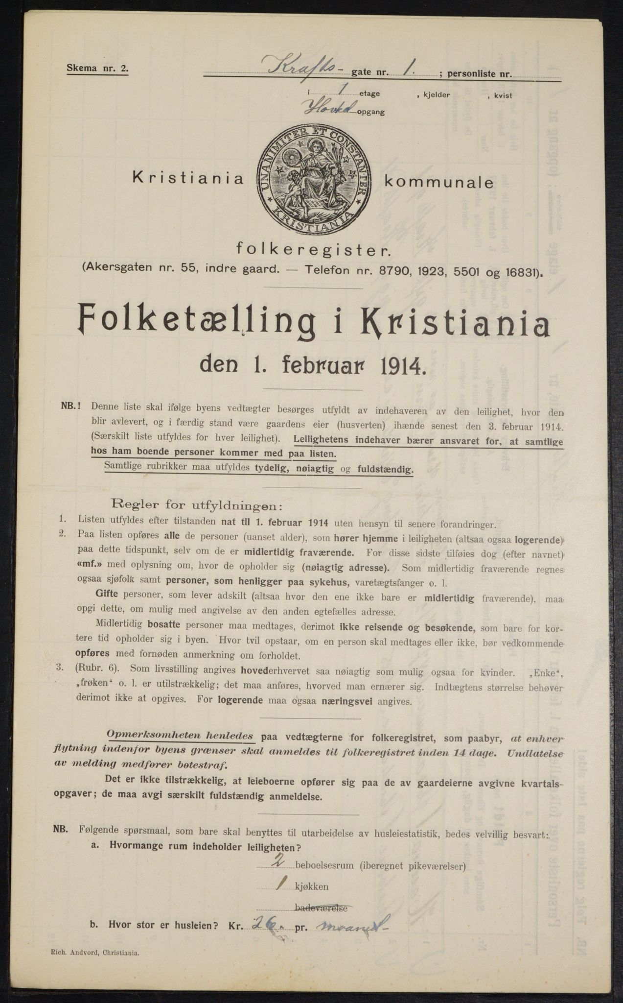 OBA, Kommunal folketelling 1.2.1914 for Kristiania, 1914, s. 53854