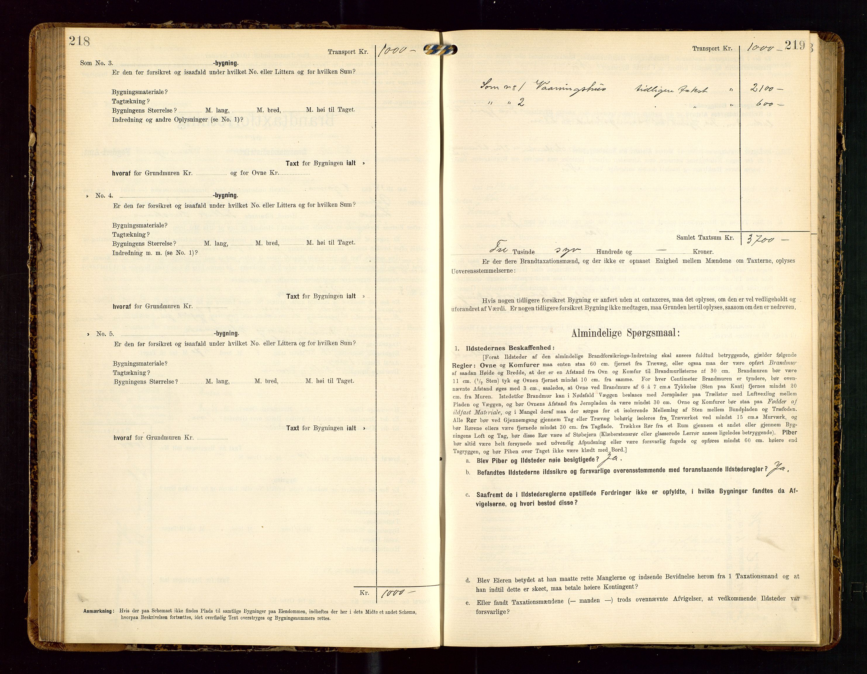 Lund lensmannskontor, AV/SAST-A-100303/Gob/L0002: "Brandtakstprotokol", 1908-1918, s. 218-219