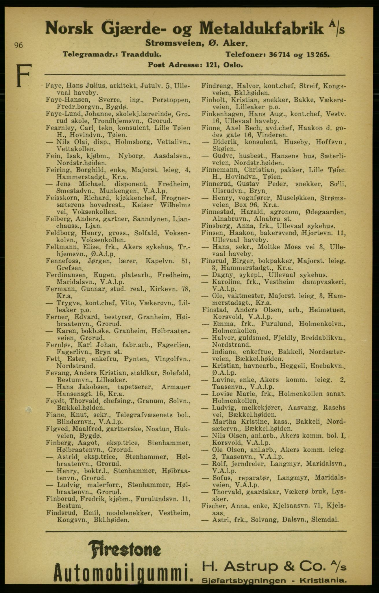 Aker adressebok/adressekalender, PUBL/001/A/003: Akers adressekalender, 1924-1925, s. 96