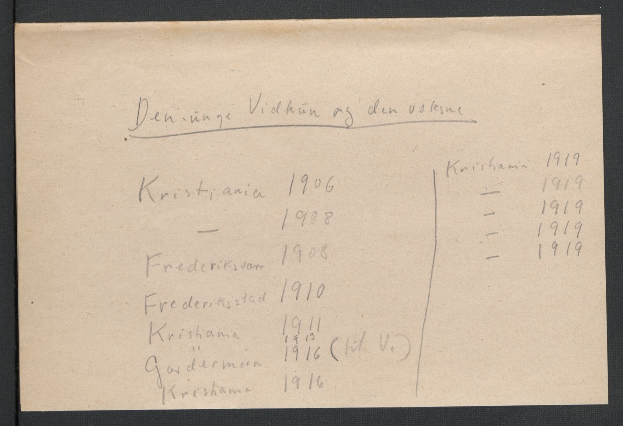 Quisling, Vidkun, RA/PA-0750/K/L0001: Brev til og fra Vidkun Quisling samt til og fra andre medlemmer av familien Quisling + karakterbøker, 1894-1929, s. 63