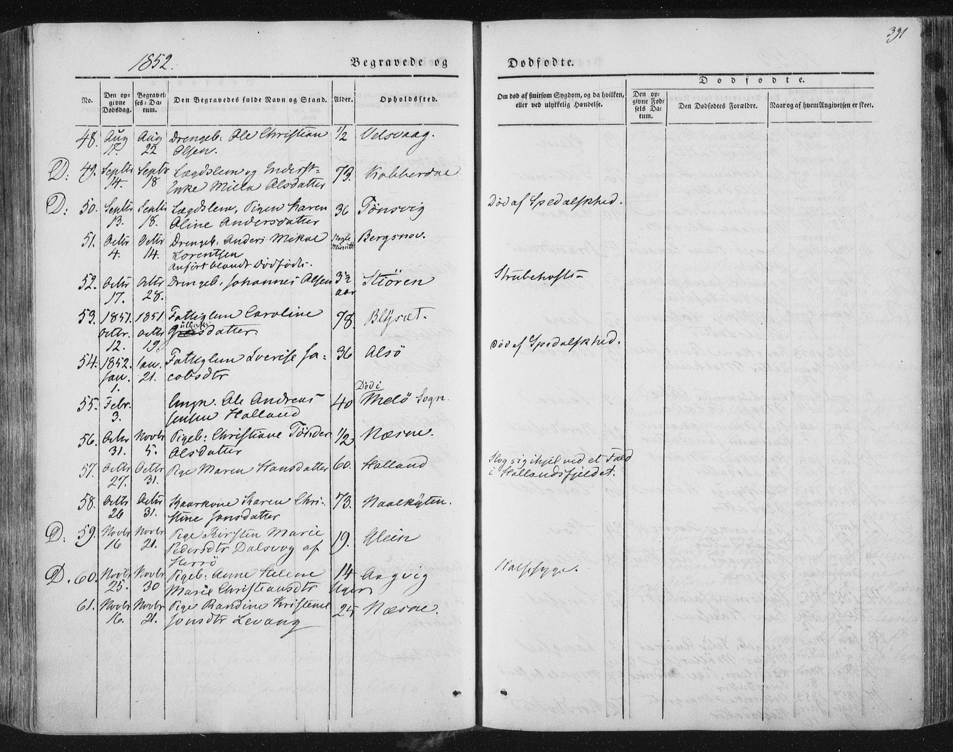 Ministerialprotokoller, klokkerbøker og fødselsregistre - Nordland, SAT/A-1459/838/L0549: Ministerialbok nr. 838A07, 1840-1854, s. 391