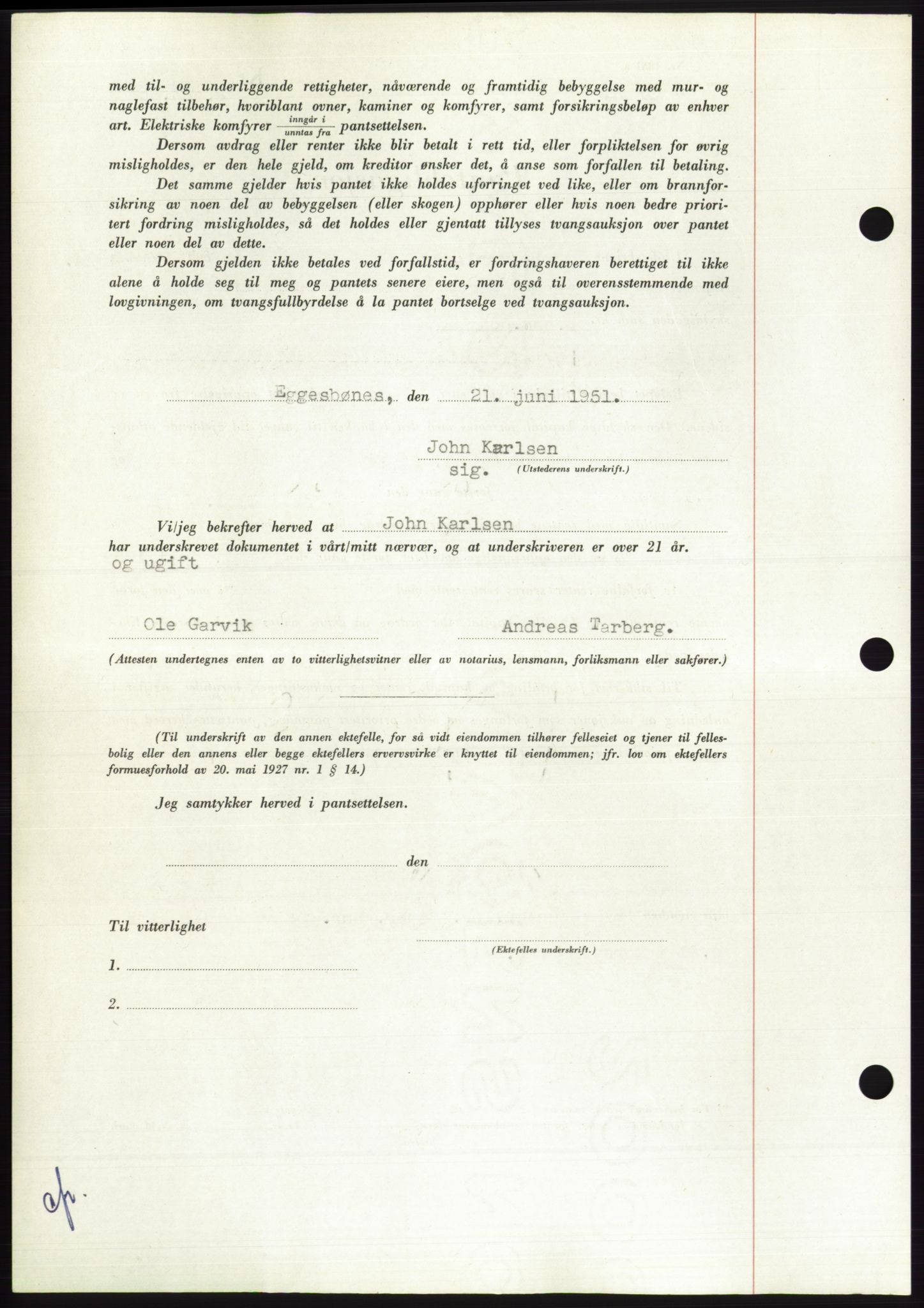Søre Sunnmøre sorenskriveri, AV/SAT-A-4122/1/2/2C/L0120: Pantebok nr. 8B, 1951-1951, Dagboknr: 1151/1951