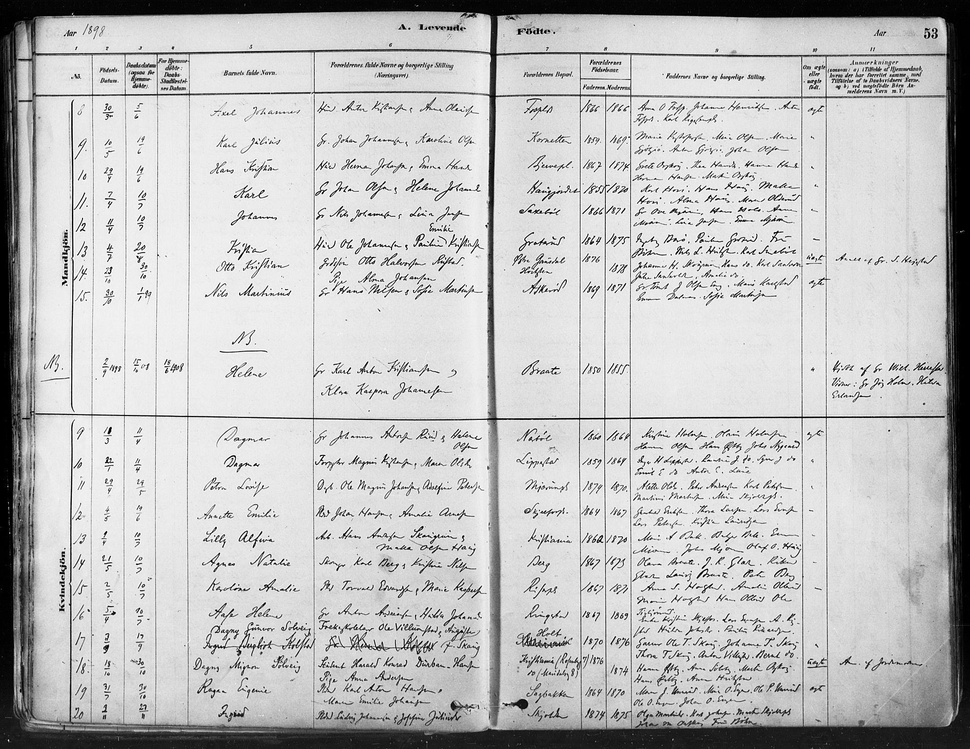 Hobøl prestekontor Kirkebøker, AV/SAO-A-2002/F/Fa/L0005: Ministerialbok nr. I 5, 1878-1904, s. 53