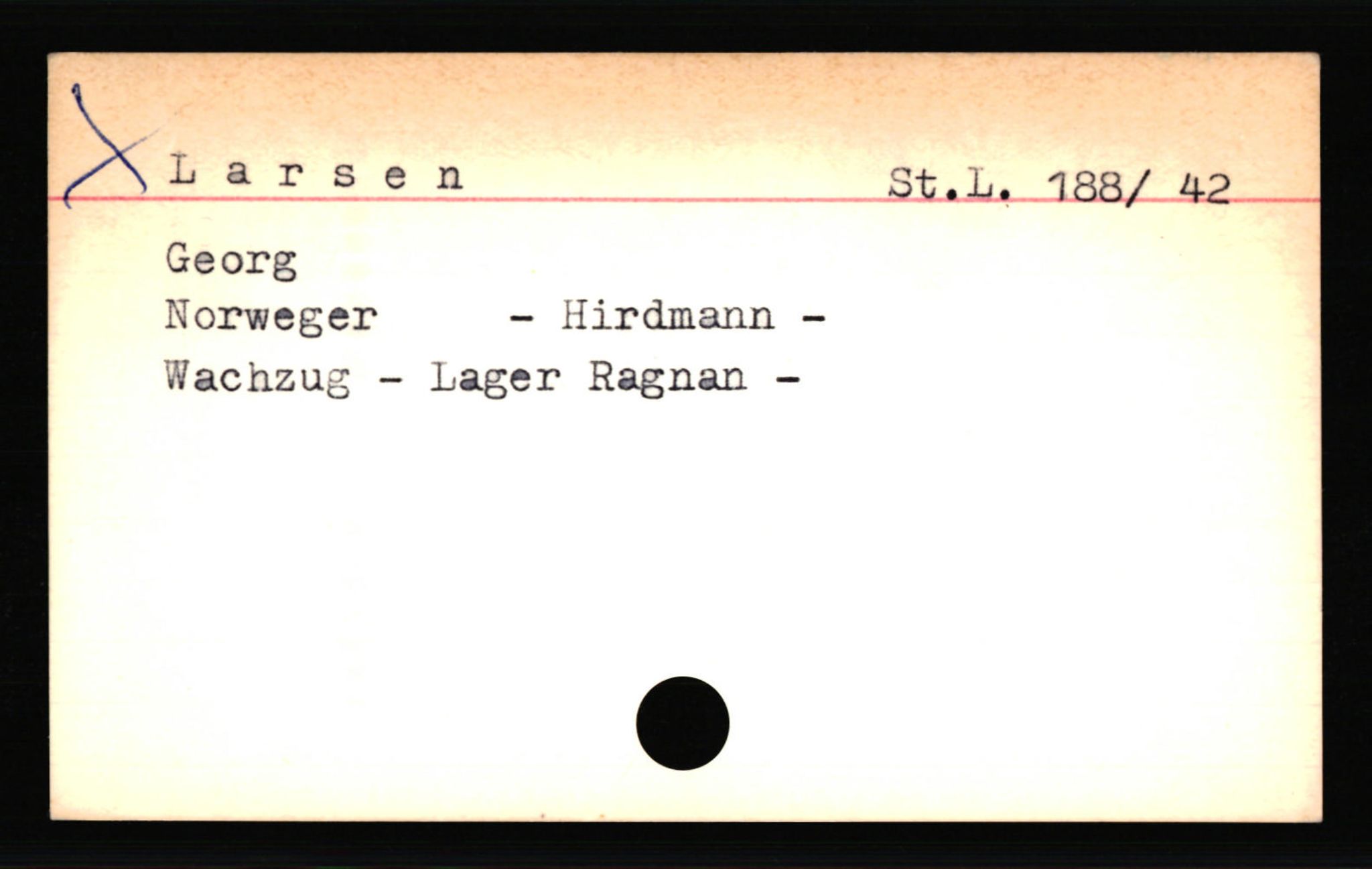 SS- und Polizeigericht Nord (IX), AV/RA-RAFA-3182/0001/C/Ca/L0004: kartotekkort for personer alfabetisk på etternavn: John-L, 1940-1945, s. 546
