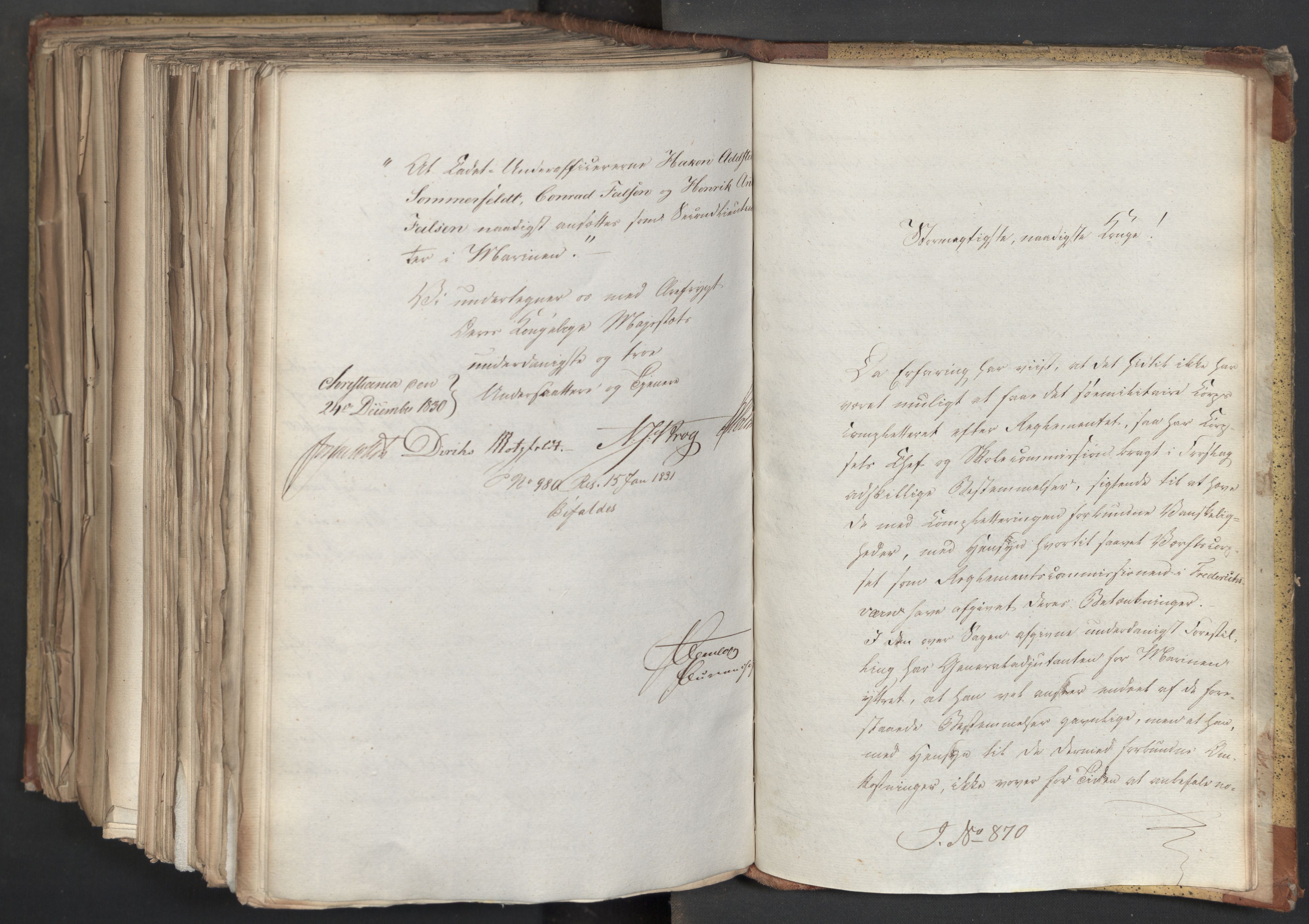 Statsrådsavdelingen i Stockholm, AV/RA-S-1003/D/Da/L0068: Regjeringsinnstillinger nr. 660-876, 1830, s. 779