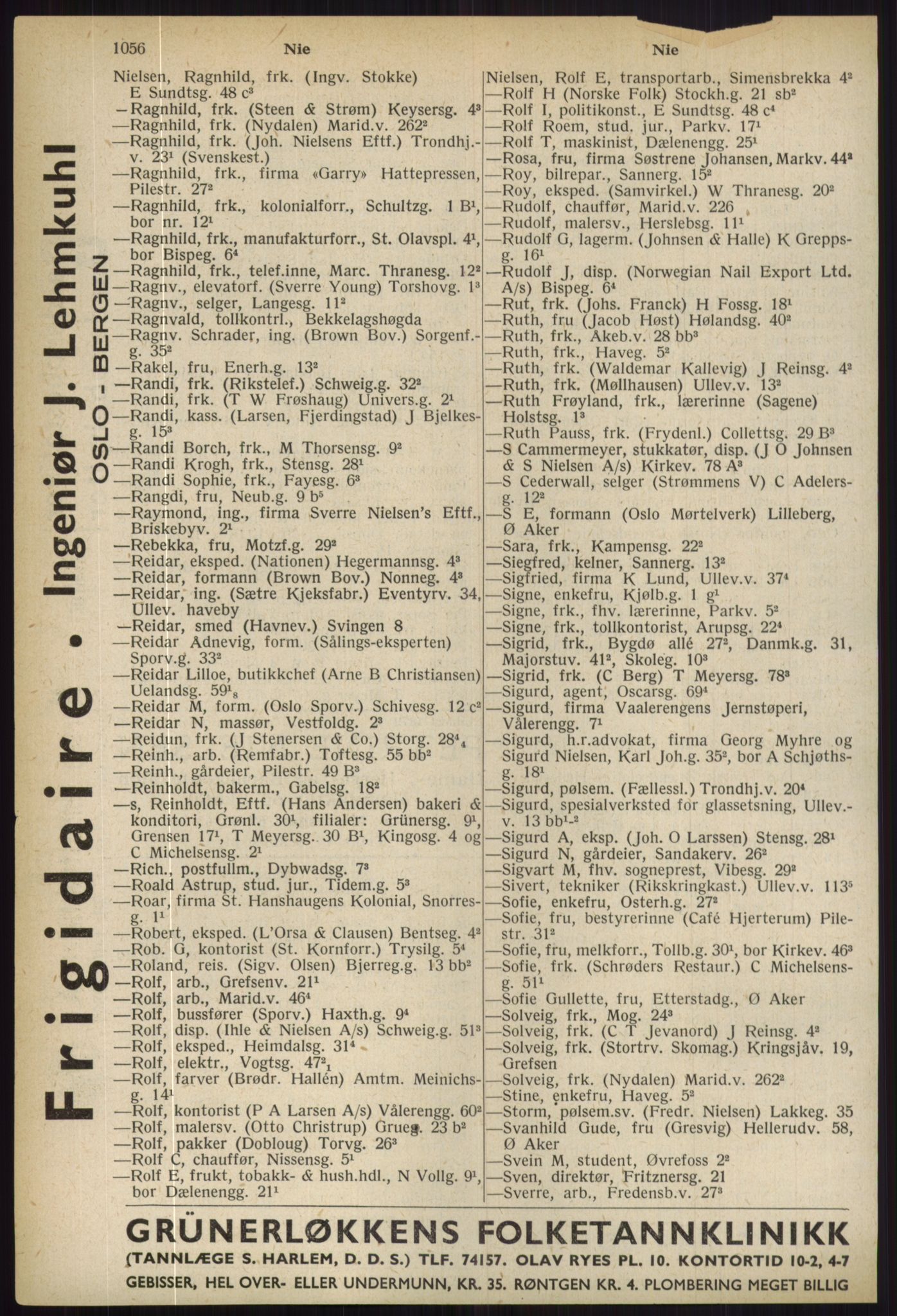 Kristiania/Oslo adressebok, PUBL/-, 1936, s. 1056