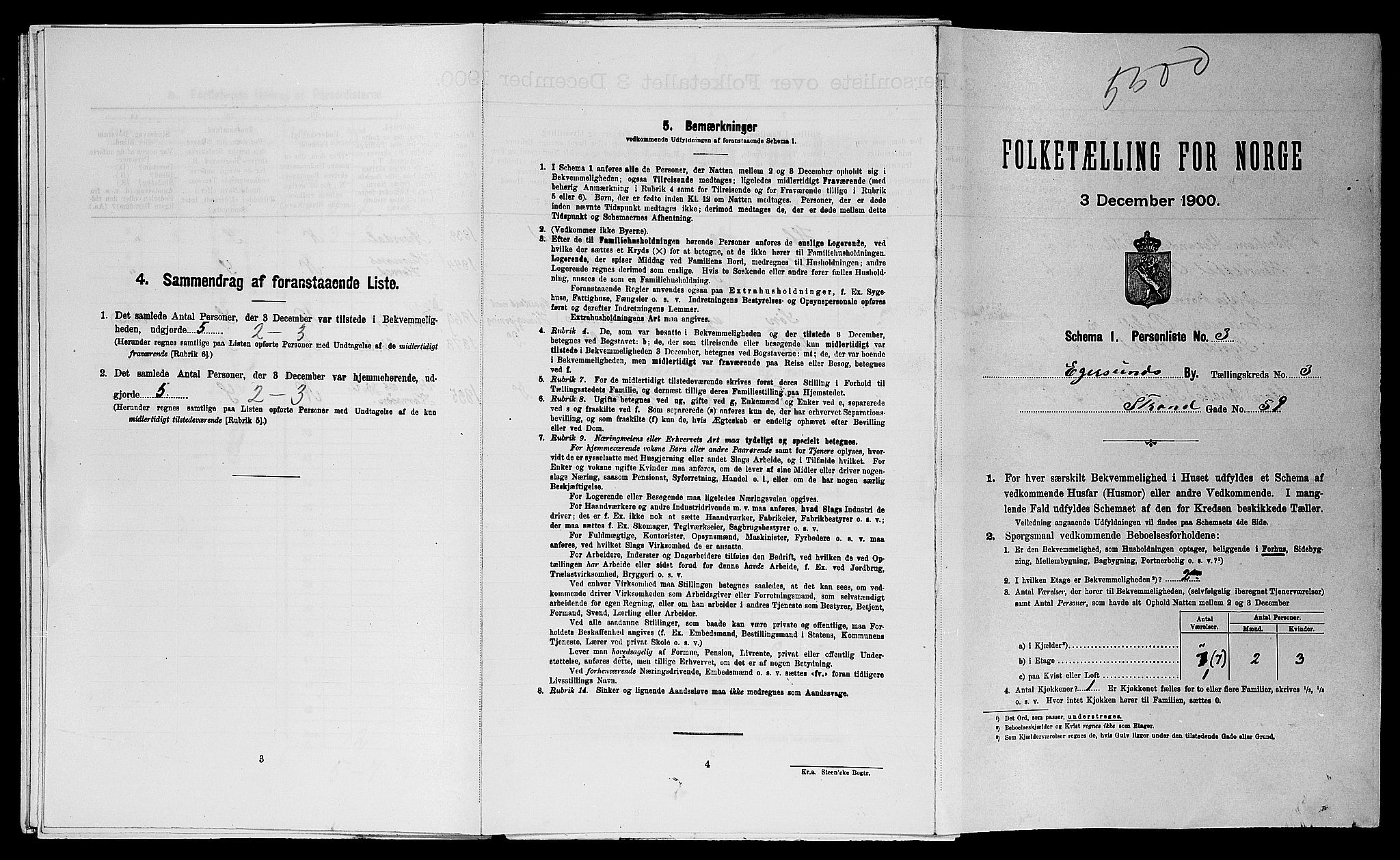 SAST, Folketelling 1900 for 1101 Egersund ladested, 1900, s. 318