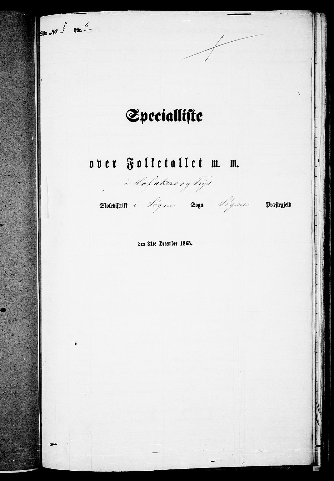 RA, Folketelling 1865 for 1018P Søgne prestegjeld, 1865, s. 106