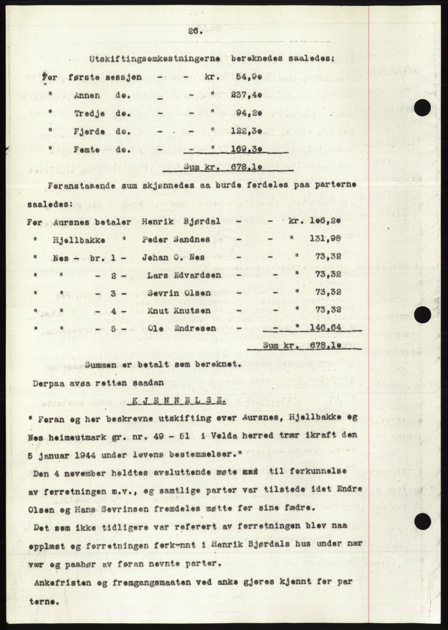 Søre Sunnmøre sorenskriveri, AV/SAT-A-4122/1/2/2C/L0075: Pantebok nr. 1A, 1943-1943, Dagboknr: 1116/1943