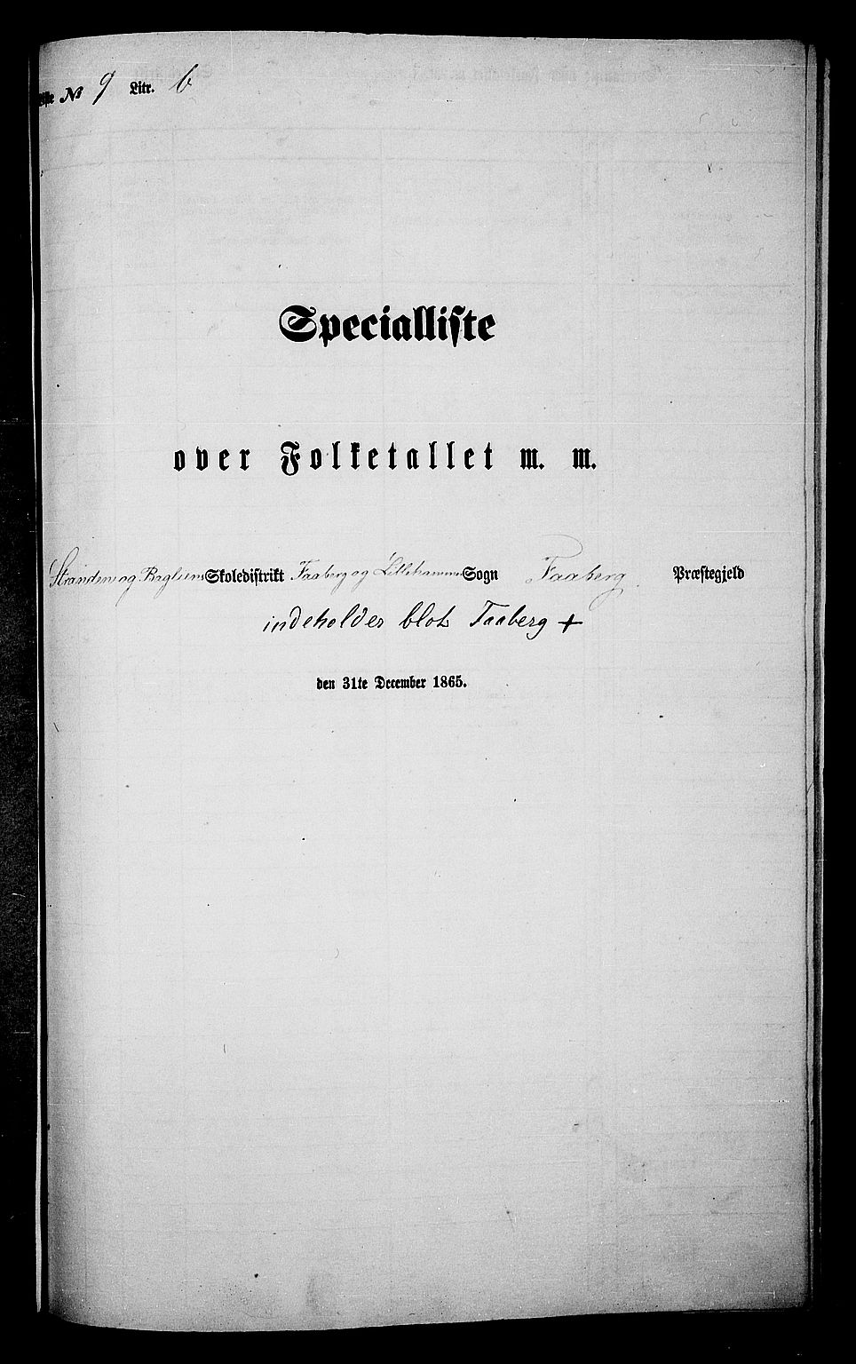 RA, Folketelling 1865 for 0524L Fåberg prestegjeld, Fåberg sokn og Lillehammer landsokn, 1865, s. 246