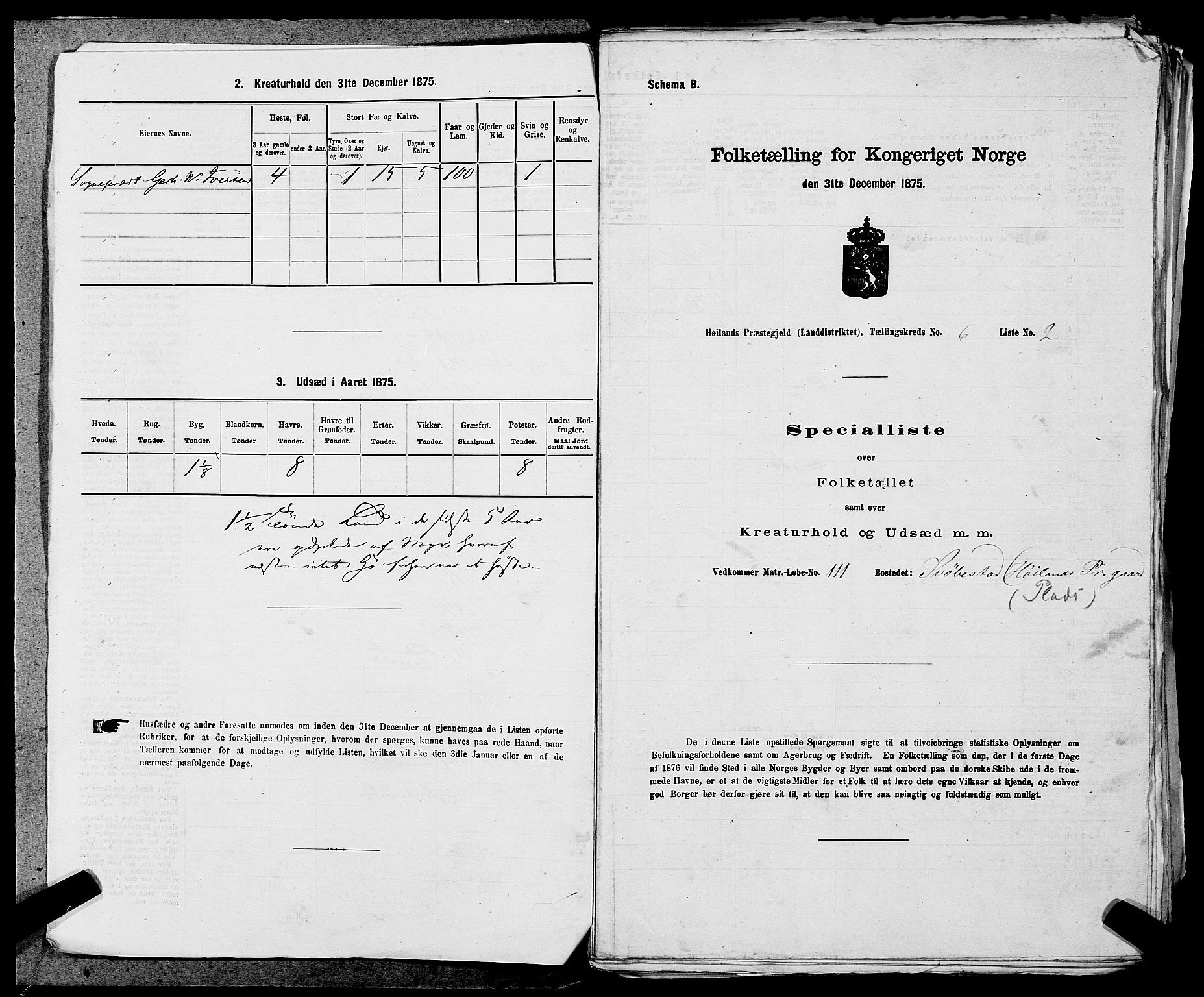 SAST, Folketelling 1875 for 1123L Høyland prestegjeld, Høyland sokn, 1875, s. 816