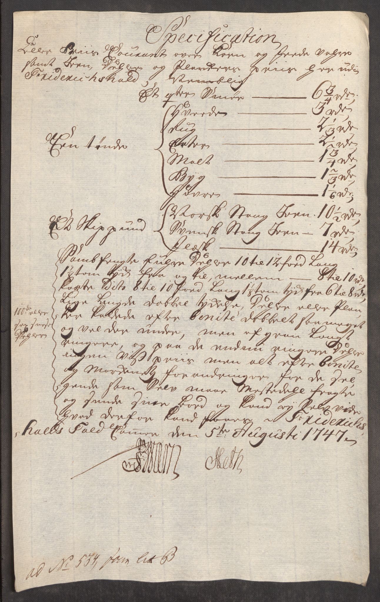 Rentekammeret inntil 1814, Realistisk ordnet avdeling, AV/RA-EA-4070/Oe/L0003: [Ø1]: Priskuranter, 1745-1748, s. 465