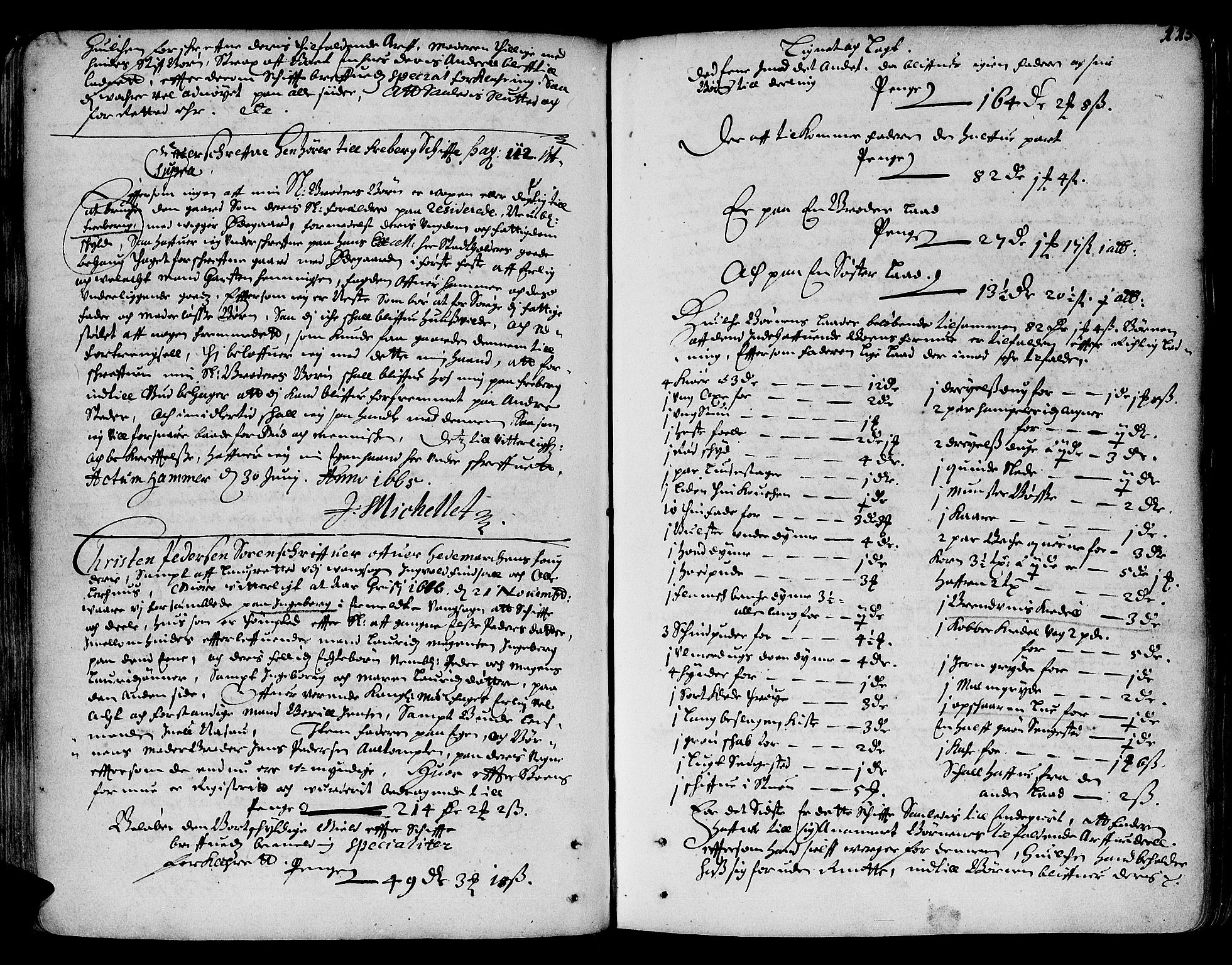Hedemarken sorenskriveri, SAH/TING-034/J/Ja/L0001: Skifteprotokoll, 1662-1673, s. 114b-115a