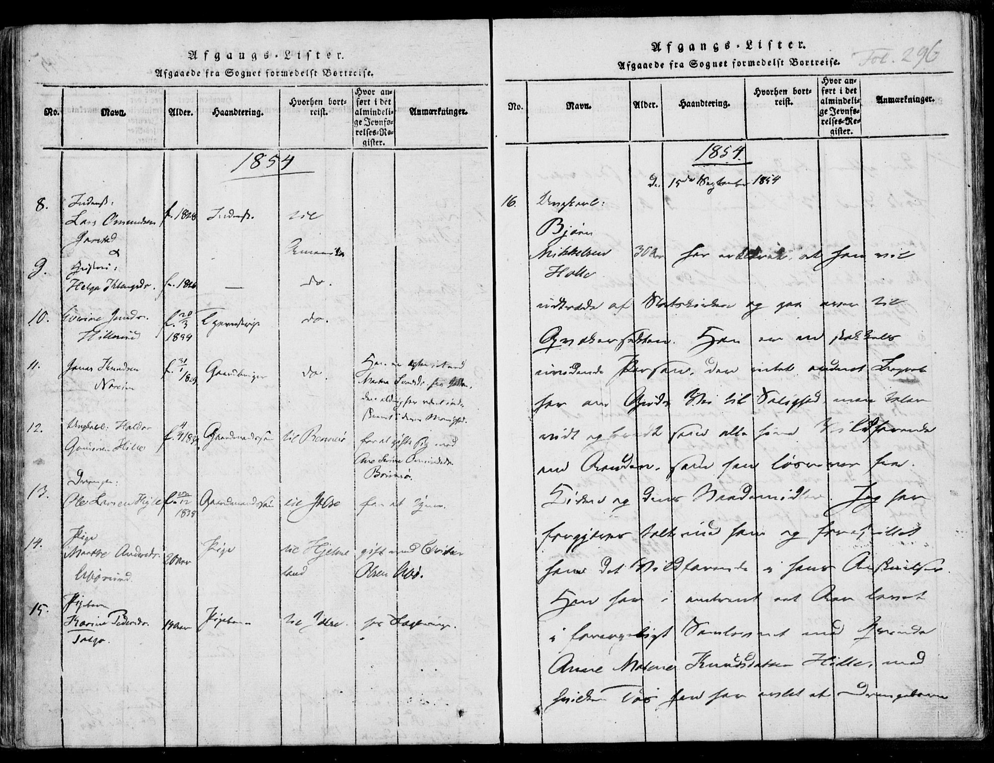 Nedstrand sokneprestkontor, SAST/A-101841/01/IV: Ministerialbok nr. A 7, 1816-1870, s. 296