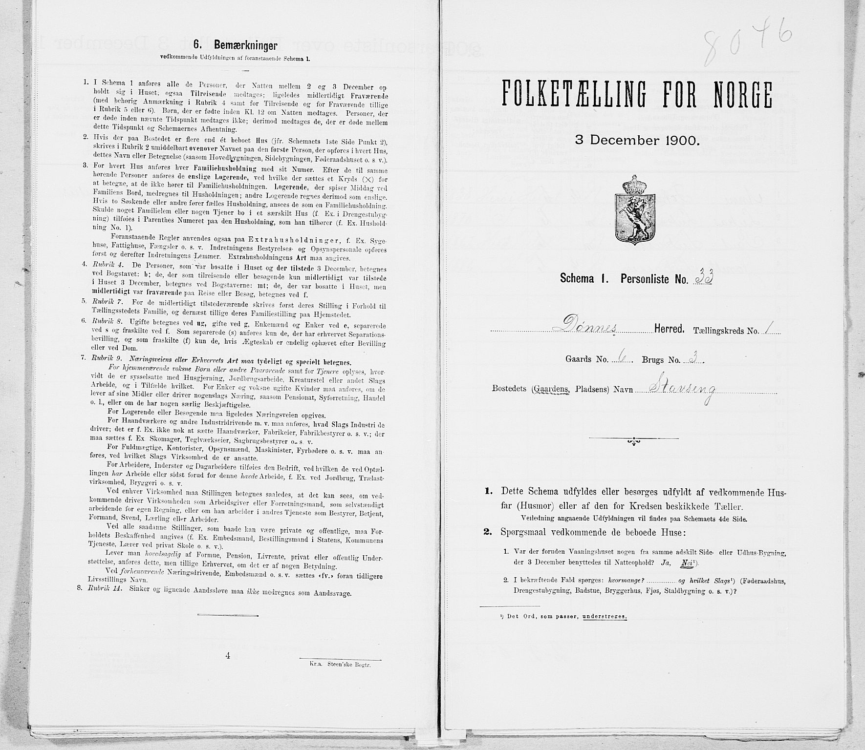 SAT, Folketelling 1900 for 1827 Dønnes herred, 1900, s. 109