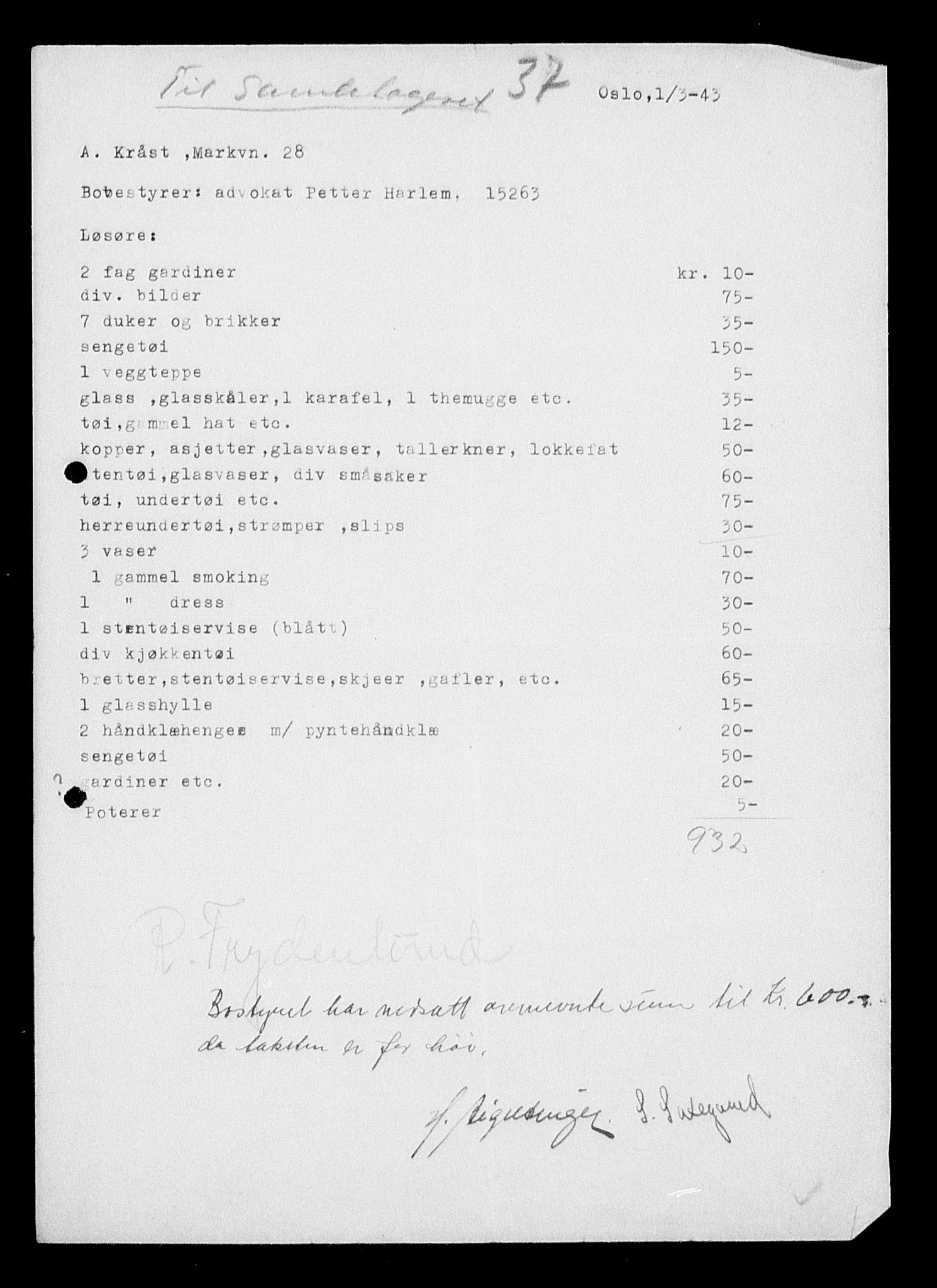 Justisdepartementet, Tilbakeføringskontoret for inndratte formuer, RA/S-1564/H/Hc/Hcc/L0954: --, 1945-1947, s. 303