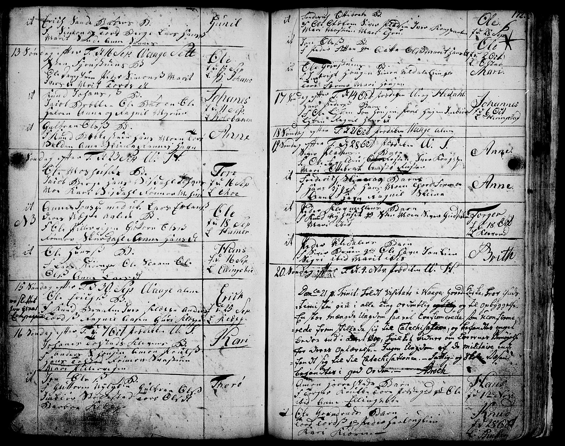 Vågå prestekontor, AV/SAH-PREST-076/H/Ha/Haa/L0001: Ministerialbok nr. 1, 1739-1810, s. 172