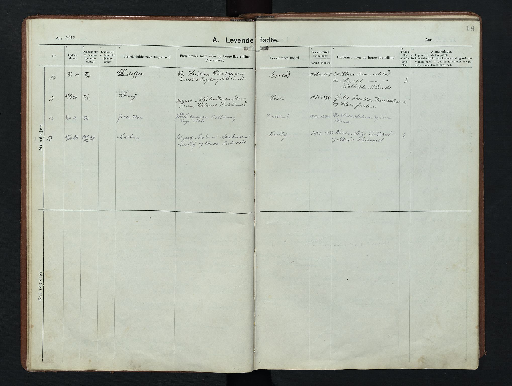 Nordre Land prestekontor, AV/SAH-PREST-124/H/Ha/Hab/L0009: Klokkerbok nr. 9, 1921-1956, s. 18