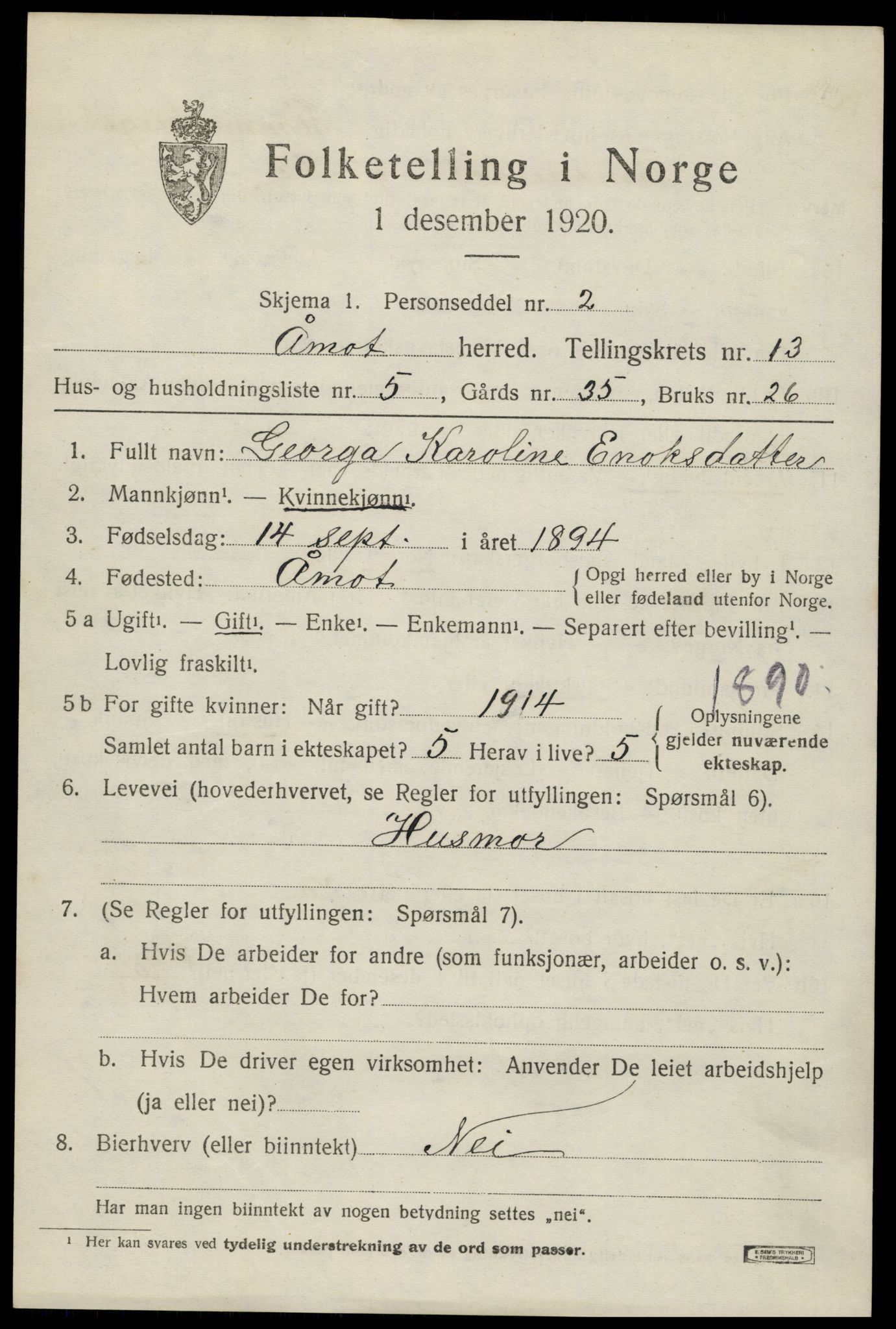 SAH, Folketelling 1920 for 0429 Åmot herred, 1920, s. 10761