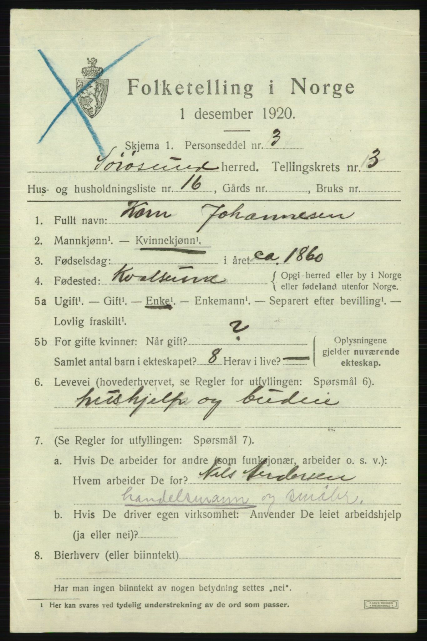 SATØ, Folketelling 1920 for 2016 Sørøysund herred, 1920, s. 1342