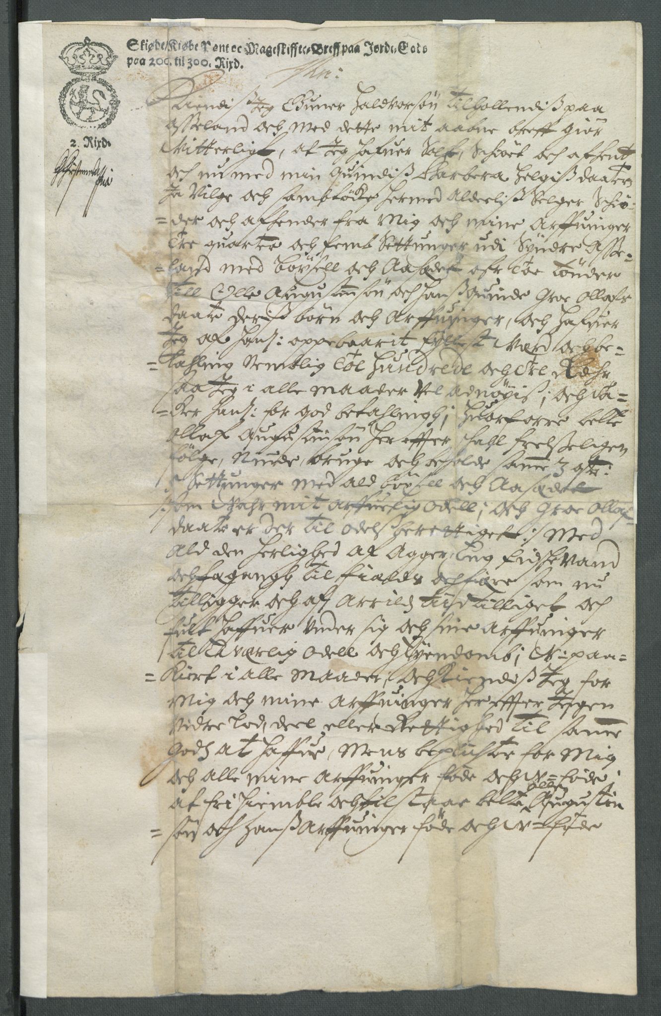 Riksarkivets diplomsamling, AV/RA-EA-5965/F02/L0170: Dokumenter, 1664-1666, s. 8