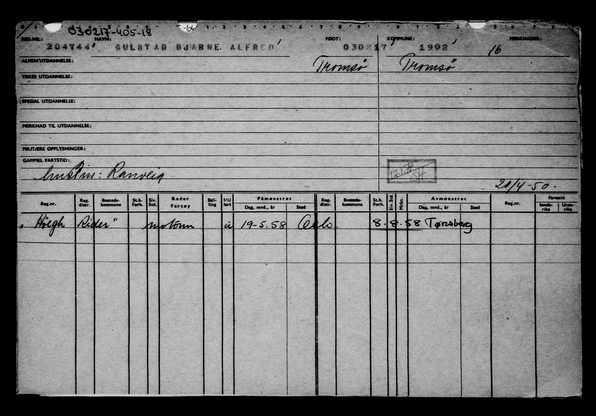 Direktoratet for sjømenn, AV/RA-S-3545/G/Gb/L0145: Hovedkort, 1917, s. 639