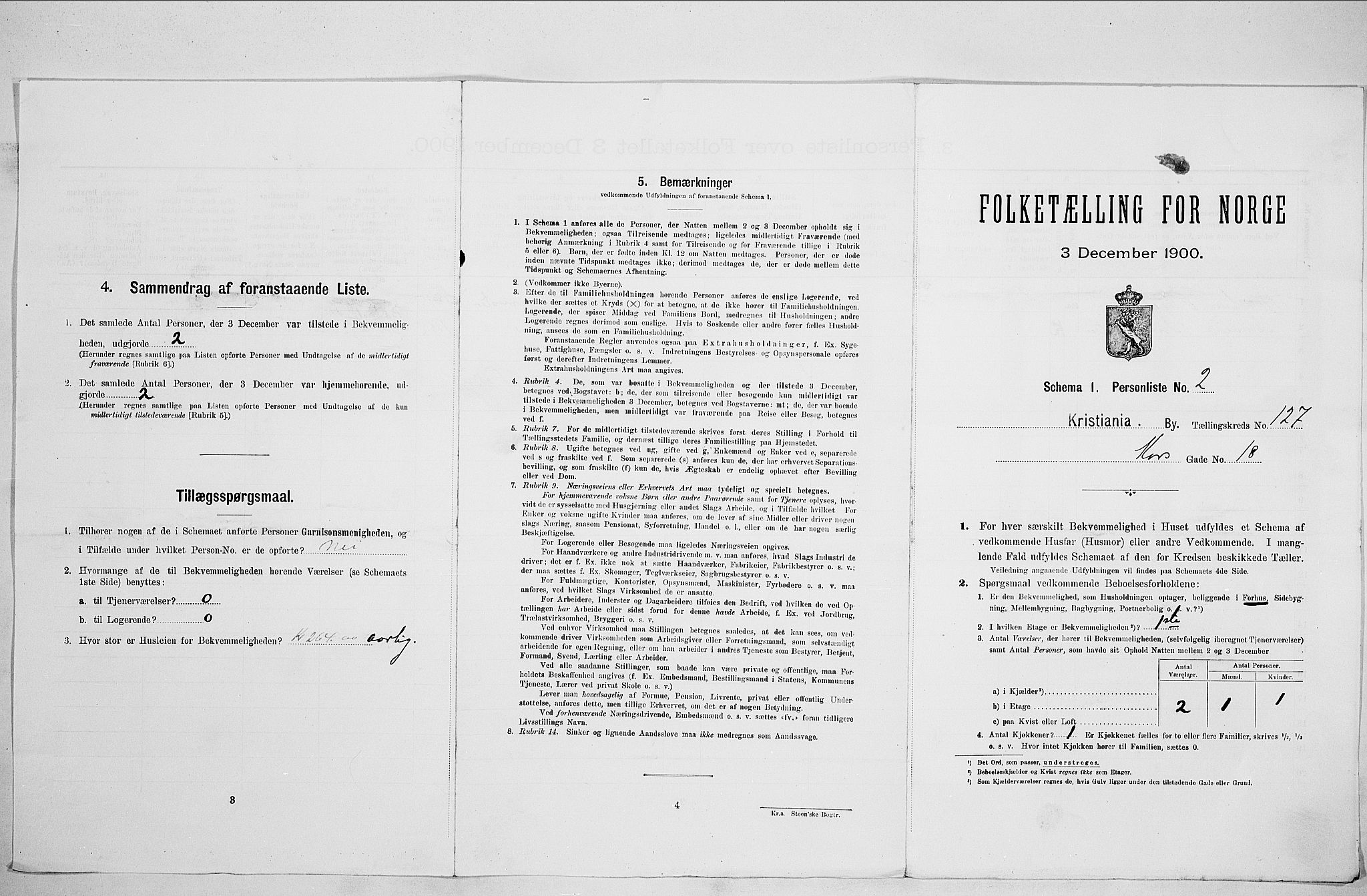 SAO, Folketelling 1900 for 0301 Kristiania kjøpstad, 1900, s. 49399