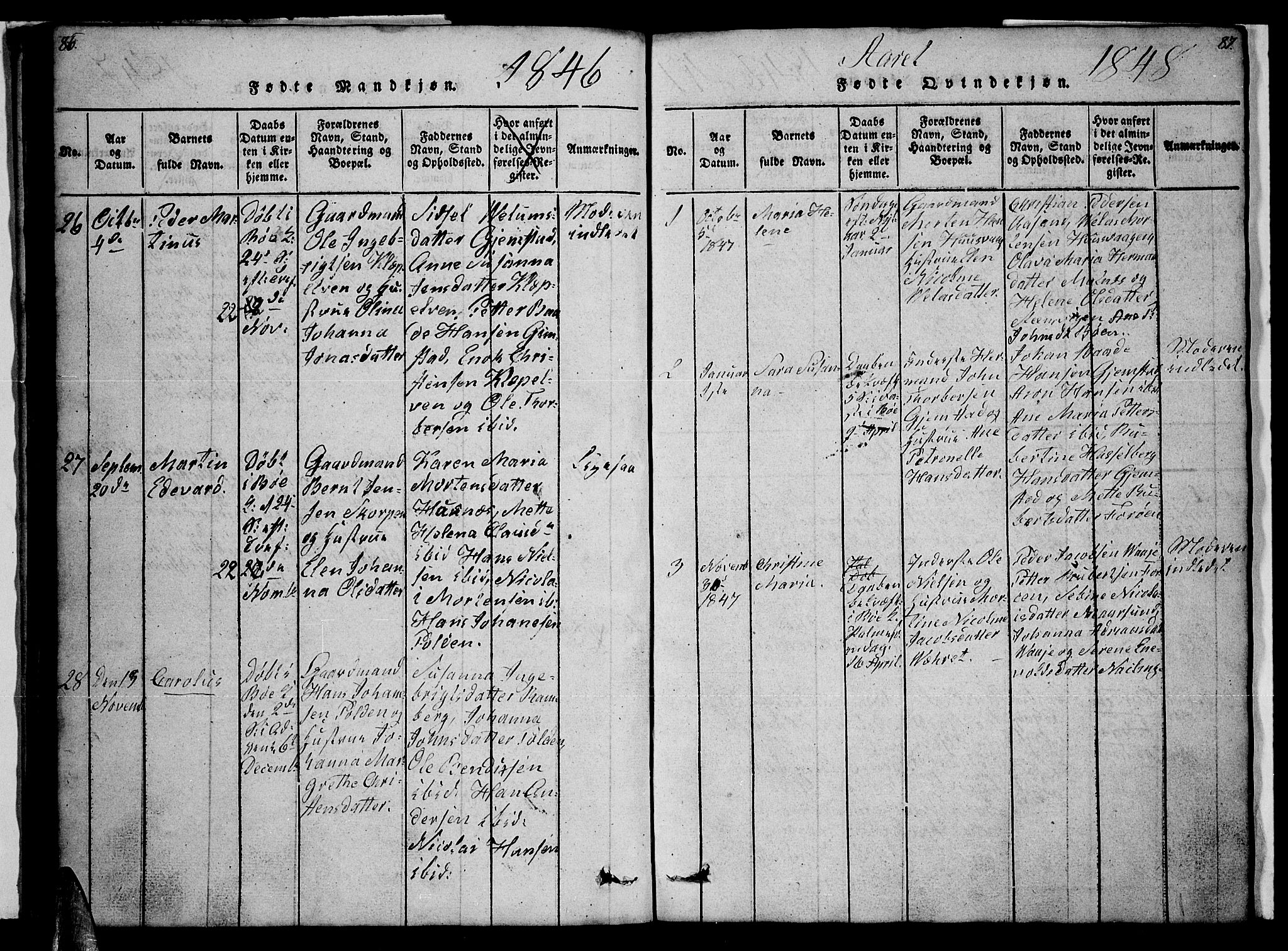 Ministerialprotokoller, klokkerbøker og fødselsregistre - Nordland, AV/SAT-A-1459/891/L1312: Klokkerbok nr. 891C01, 1820-1856, s. 86-87