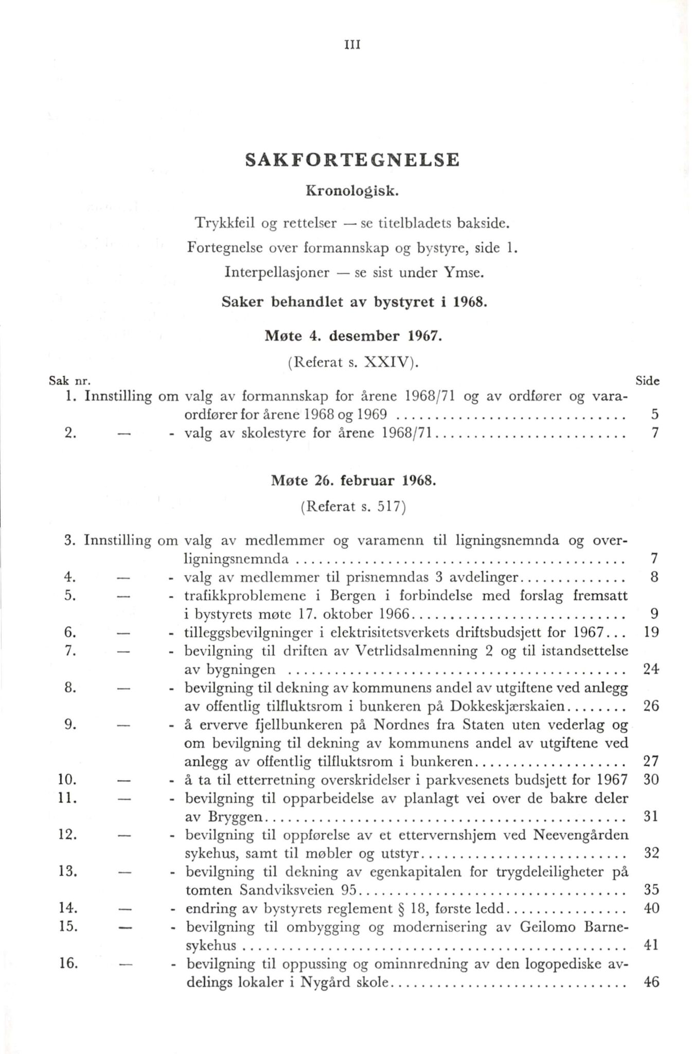 Bergen kommune. Formannskapet, BBA/A-0003/Ad/L0196: Bergens Kommuneforhandlinger, bind I, 1968