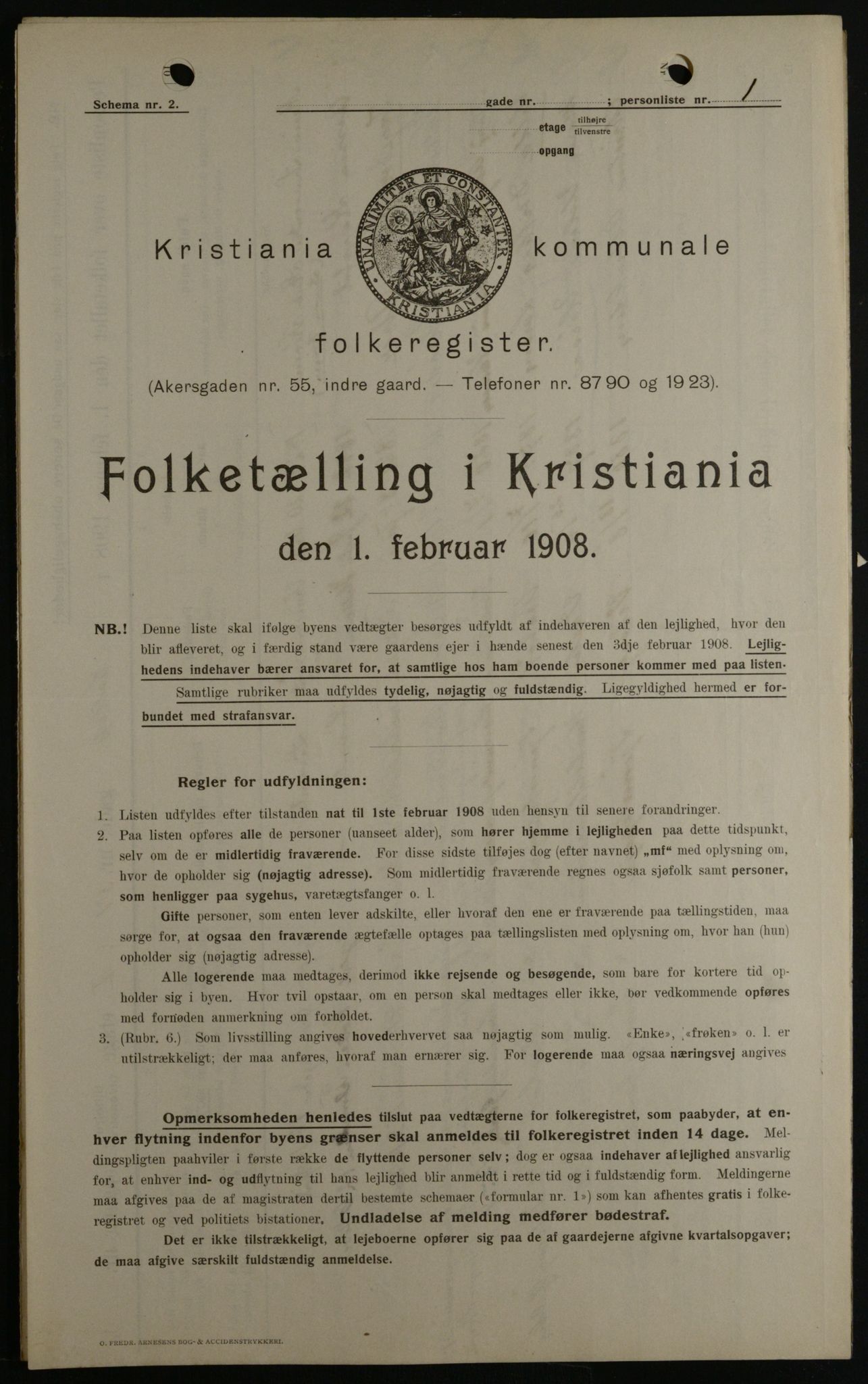 OBA, Kommunal folketelling 1.2.1908 for Kristiania kjøpstad, 1908, s. 12408