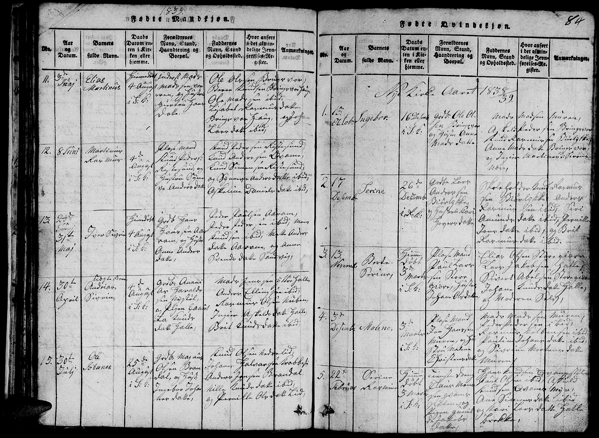 Ministerialprotokoller, klokkerbøker og fødselsregistre - Møre og Romsdal, SAT/A-1454/503/L0046: Klokkerbok nr. 503C01, 1816-1842, s. 84