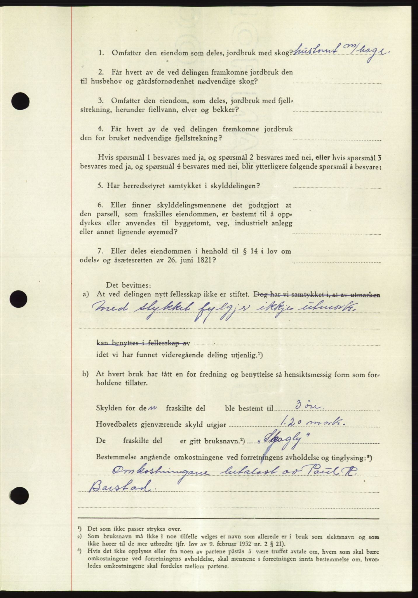 Søre Sunnmøre sorenskriveri, AV/SAT-A-4122/1/2/2C/L0084: Pantebok nr. 10A, 1949-1949, Dagboknr: 616/1949