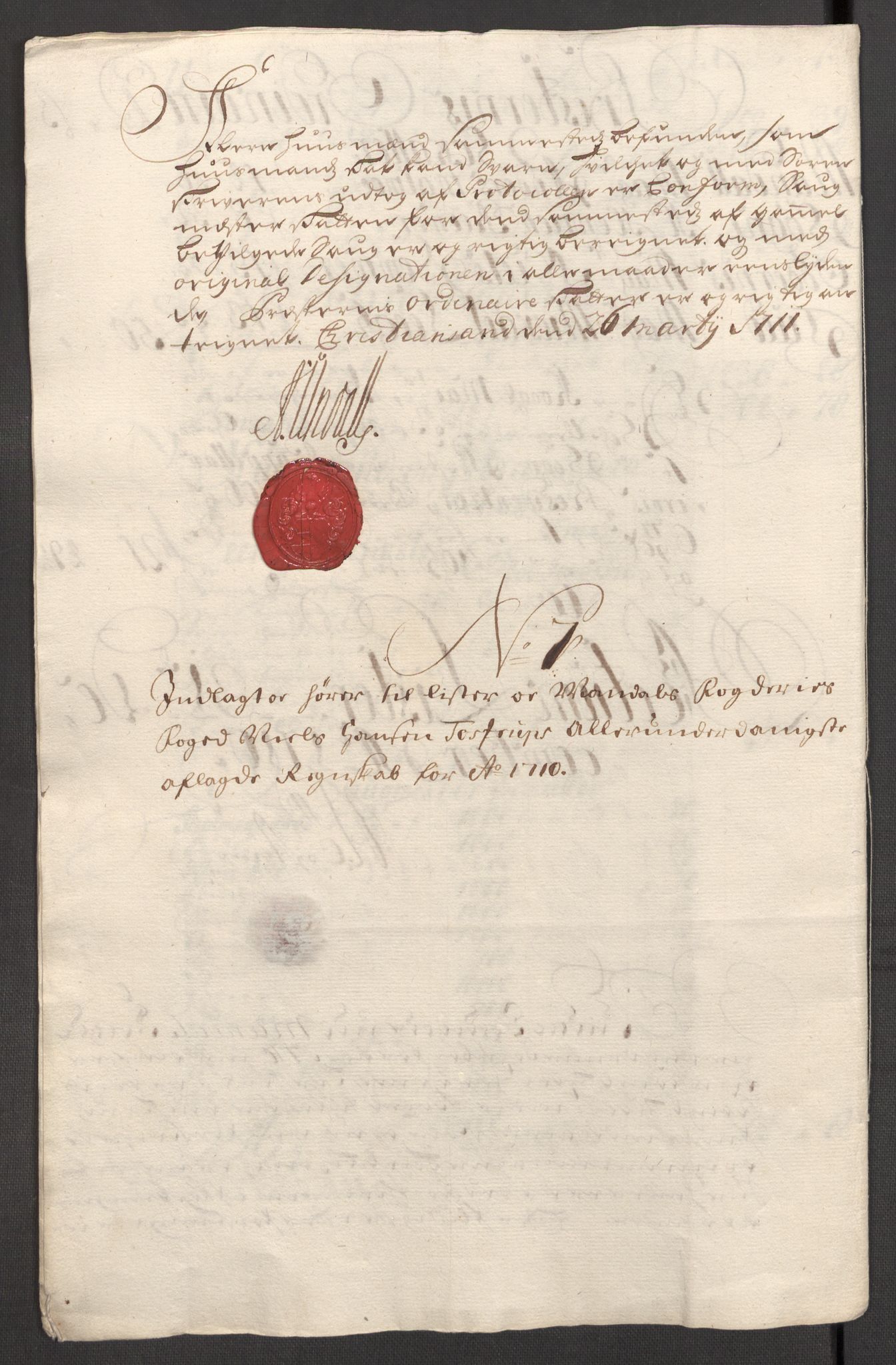 Rentekammeret inntil 1814, Reviderte regnskaper, Fogderegnskap, RA/EA-4092/R43/L2553: Fogderegnskap Lista og Mandal, 1710, s. 43