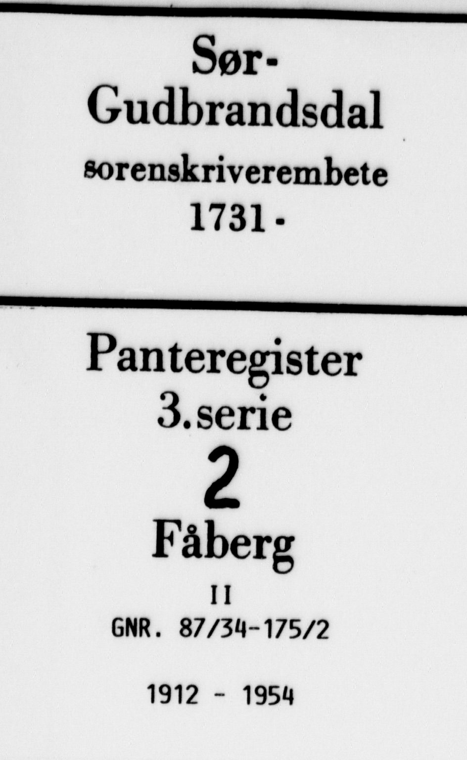 Sør-Gudbrandsdal tingrett, SAH/TING-004/H/Ha/Hae/L0002: Panteregister nr. 3.2, 1912-1954