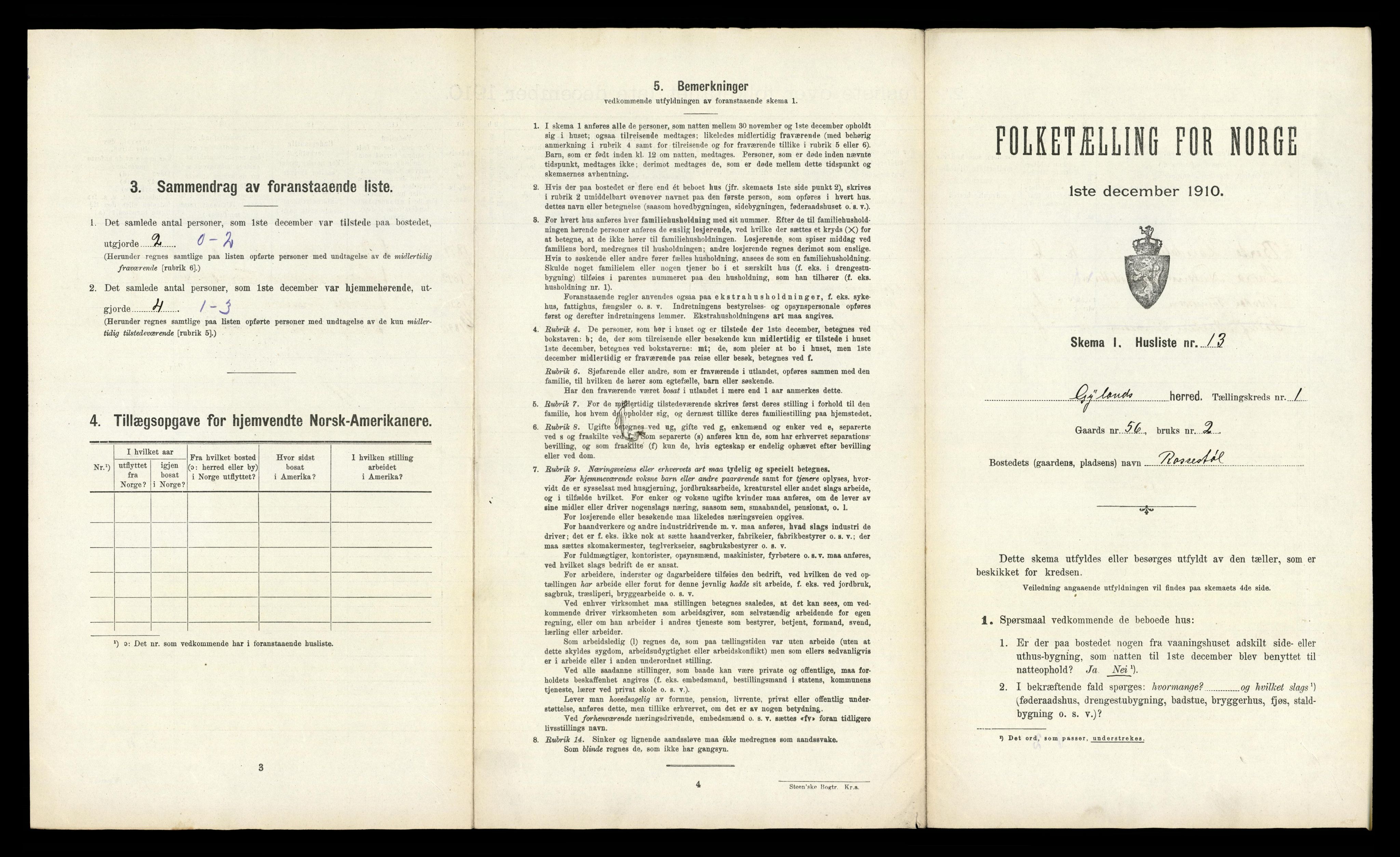 RA, Folketelling 1910 for 1044 Gyland herred, 1910, s. 64
