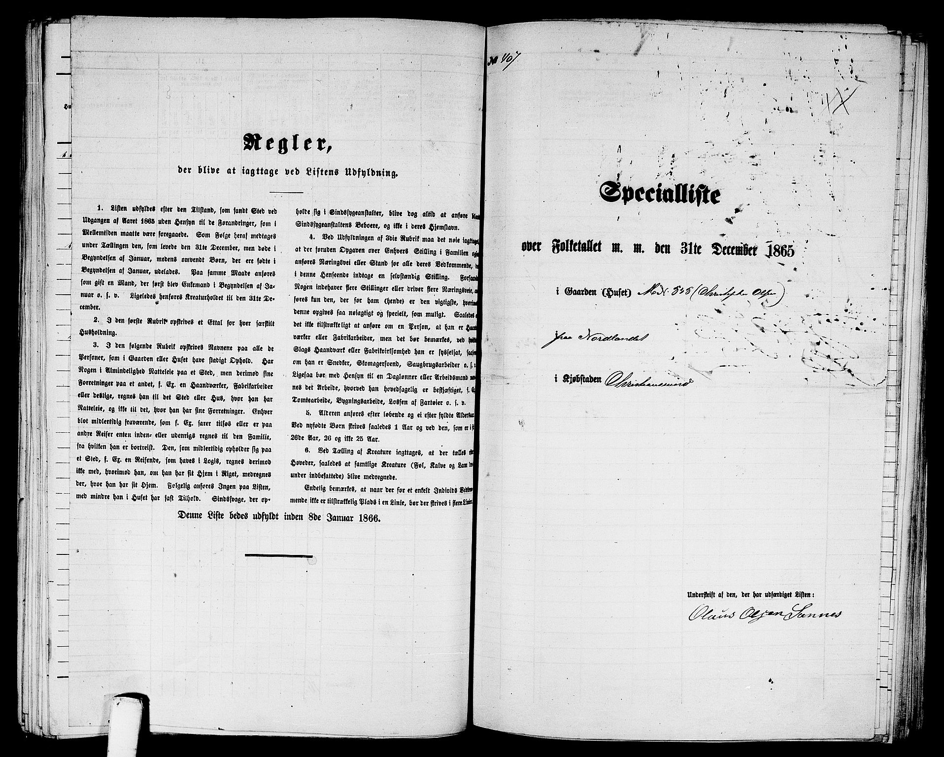 RA, Folketelling 1865 for 1503B Kristiansund prestegjeld, Kristiansund kjøpstad, 1865, s. 829